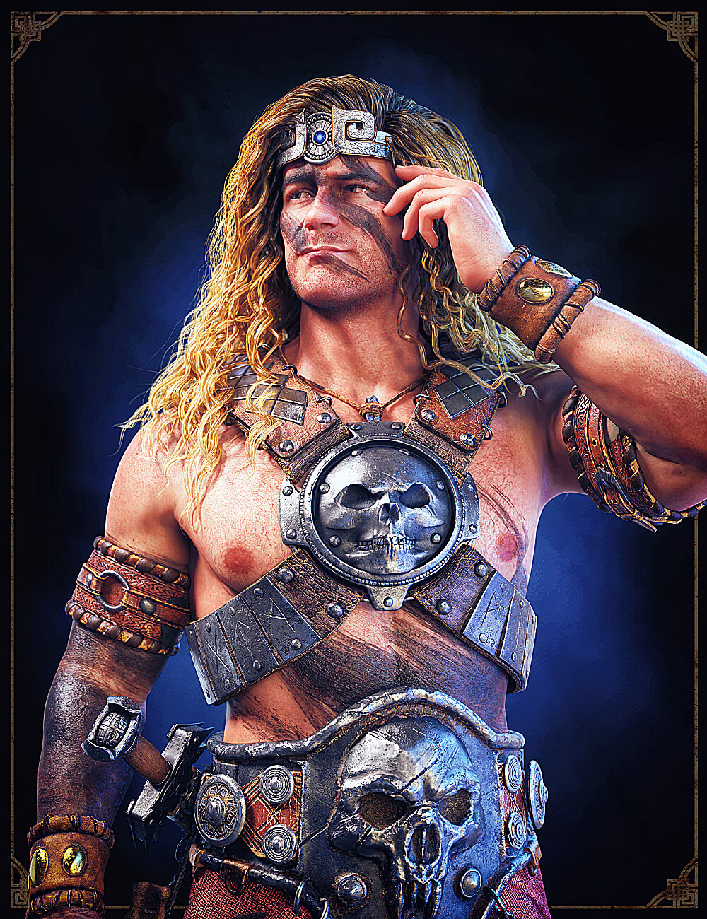 Skullbound Harness 3D Render, Digital Artwork by Strangefate
