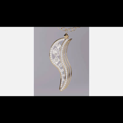 Luxury Gold Diamond Necklace with Display Box