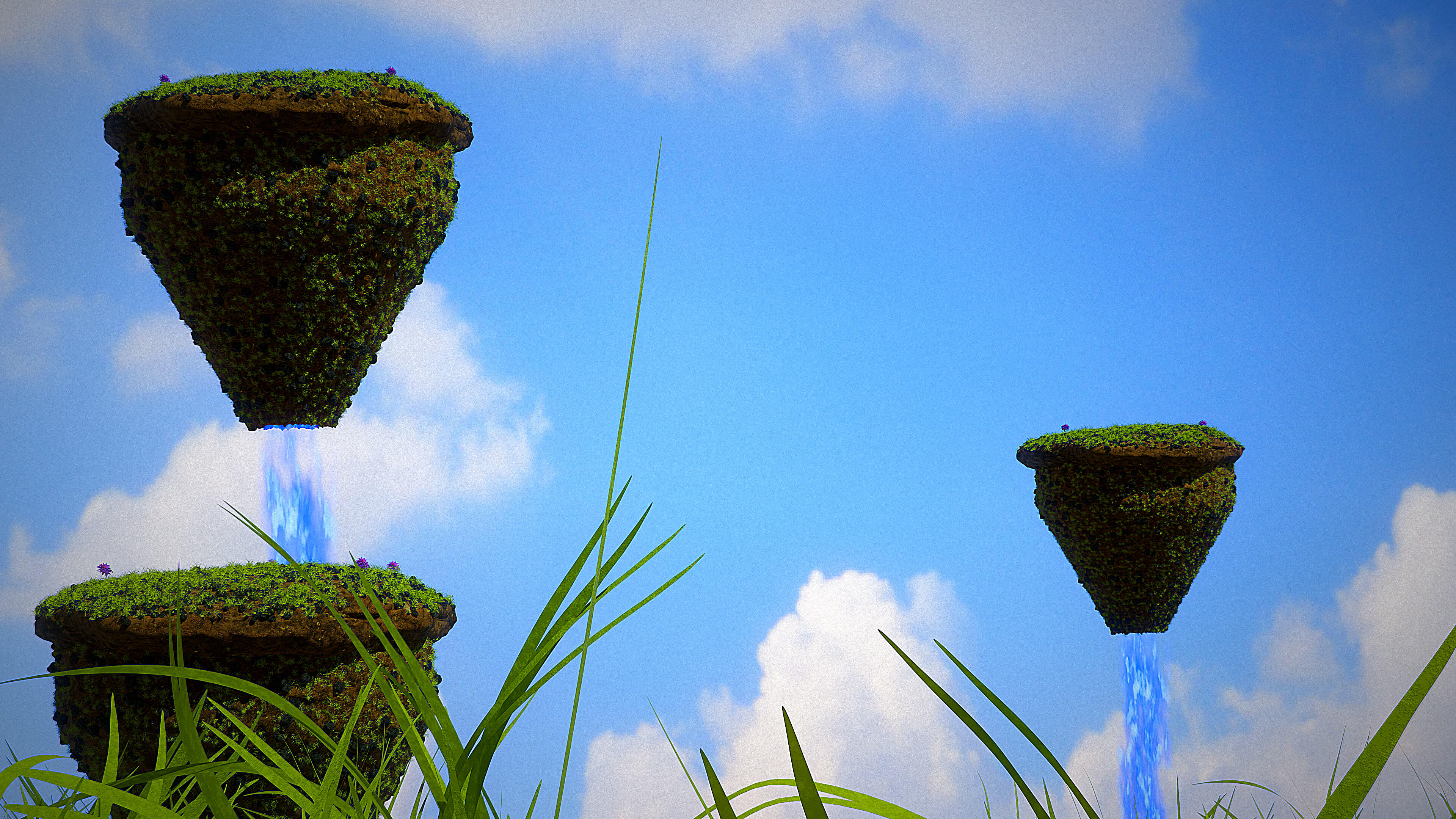 Procedural Floating Islands and Fantasy Nature Environment 3D Model
