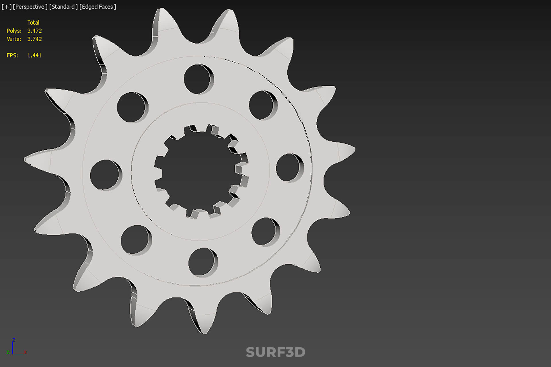 15 Tooth Teeth Front Chain Sprocket Gear Cog Motor Bike MX 3D Model