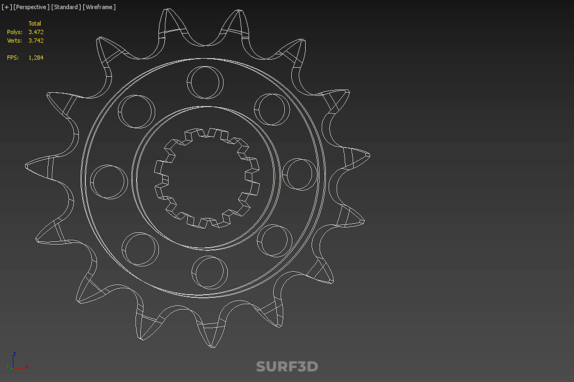 15 Tooth Teeth Front Chain Sprocket Gear Cog Motor Bike MX 3D Model