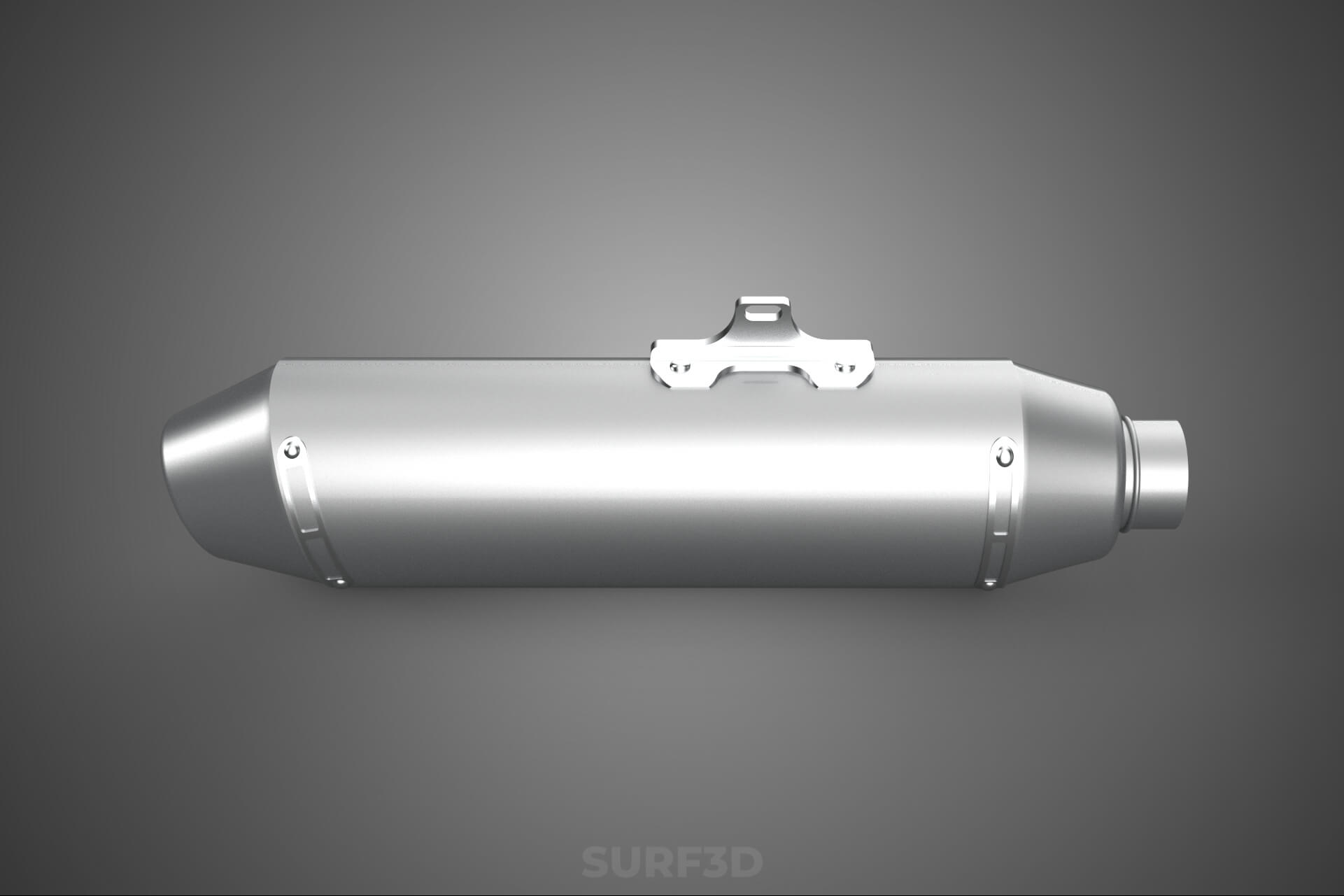 4 Stroke Slip On Pipe Motorbike Exhaust Muffler Silencer Set 3D Model
