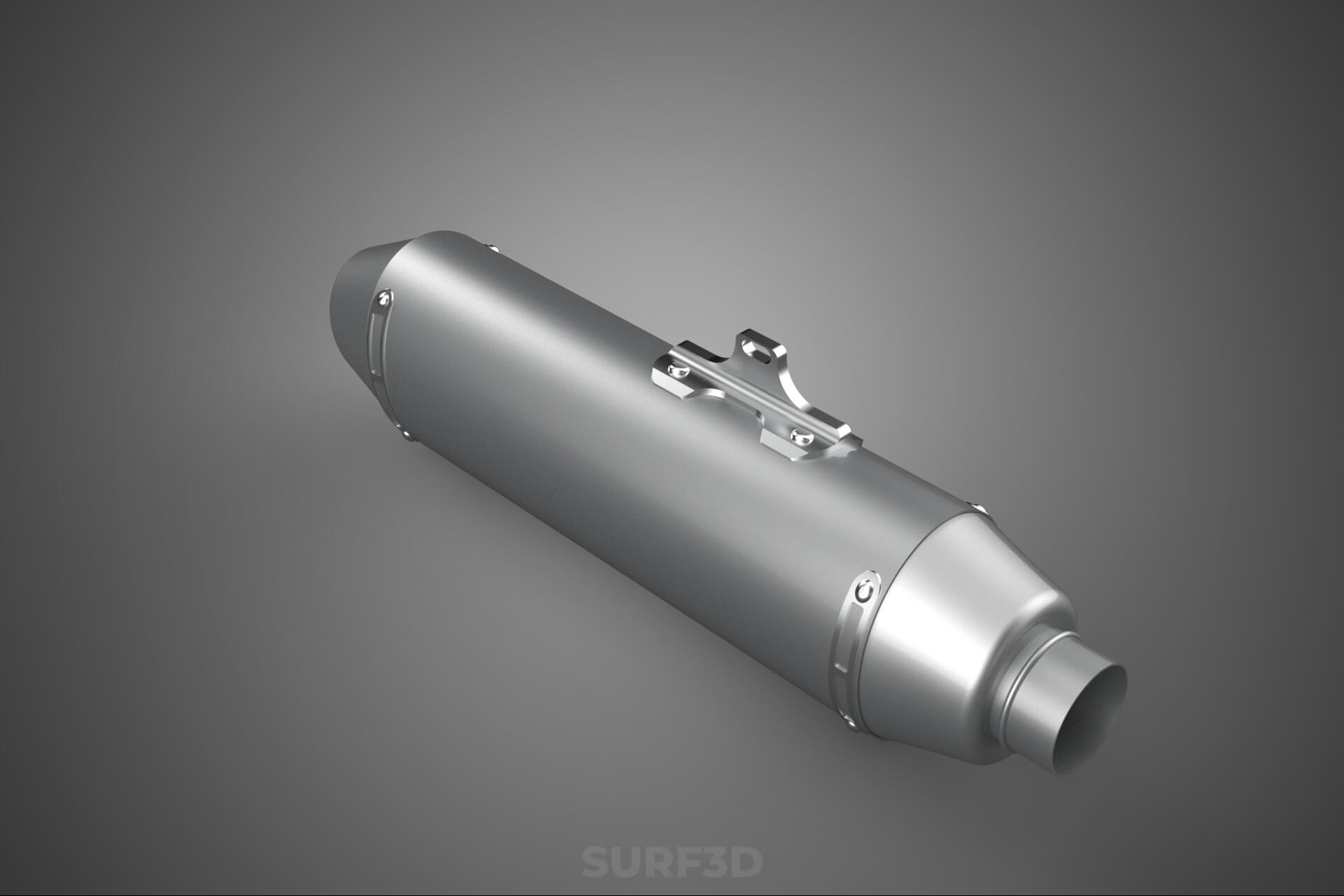 4 Stroke Slip On Pipe Motorbike Exhaust Muffler Silencer Set 3D Model