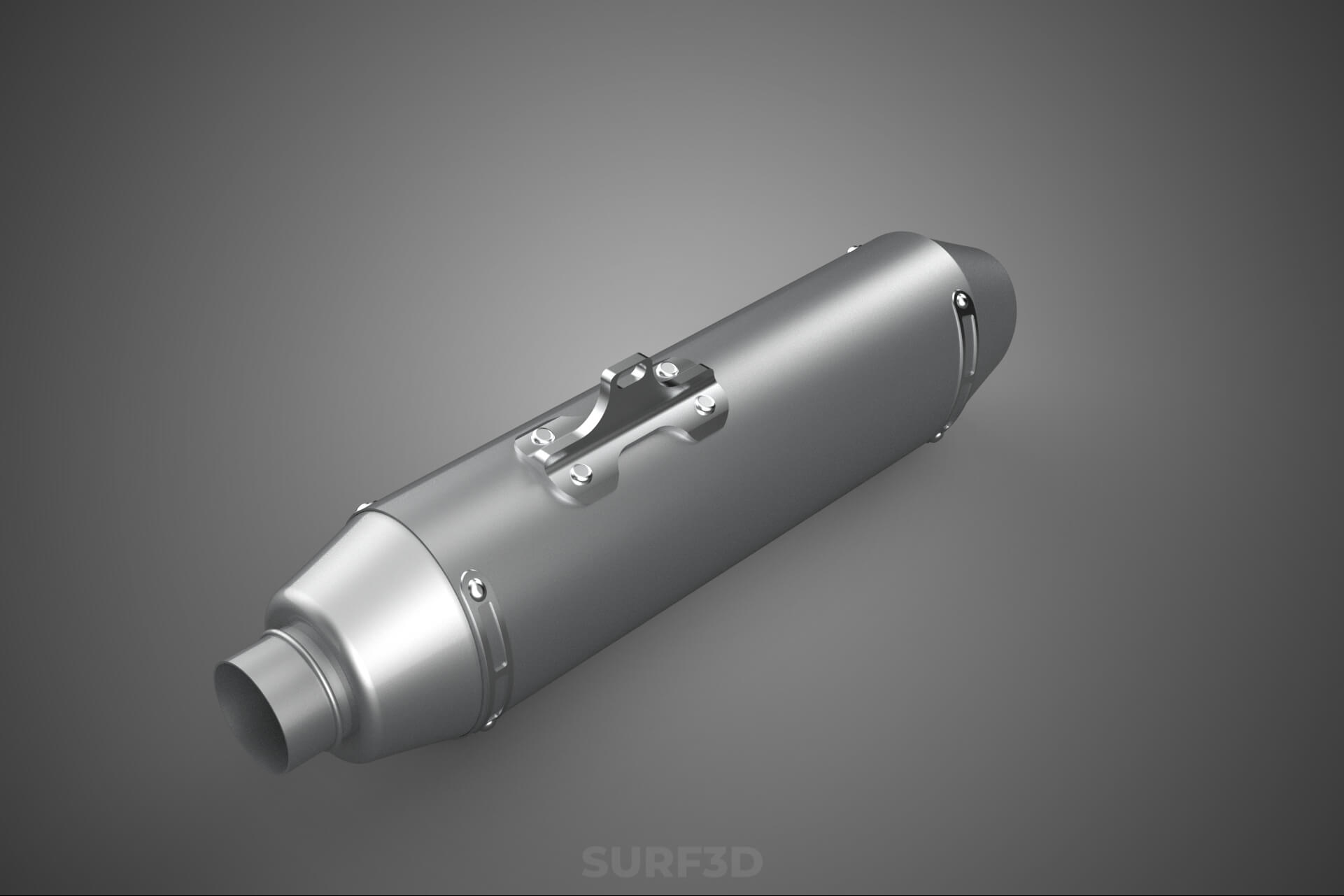 4 Stroke Slip On Pipe Motorbike Exhaust Muffler Silencer Set 3D Model