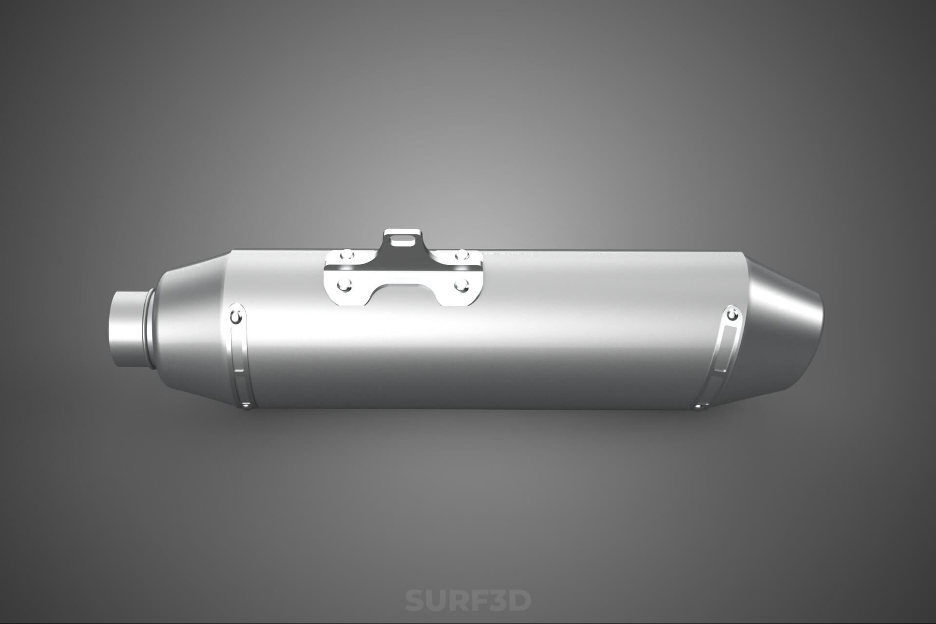 4 Stroke Slip On Pipe Motorbike Exhaust Muffler Silencer Set 3D Model