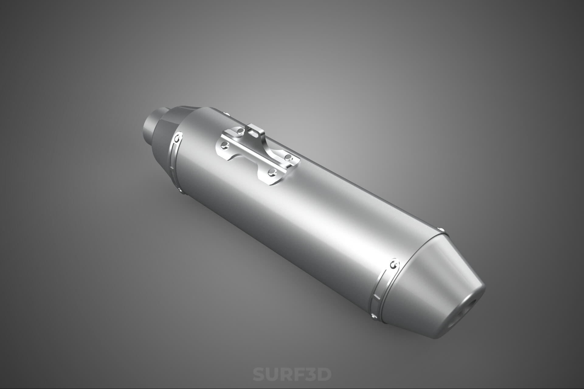 4 Stroke Slip On Pipe Motorbike Exhaust Muffler Silencer Set 3D Model