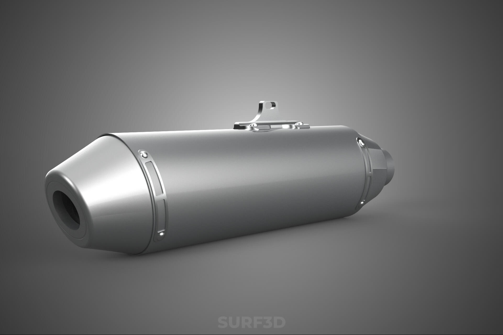4 Stroke Slip On Pipe Motorbike Exhaust Muffler Silencer Set 3D Model