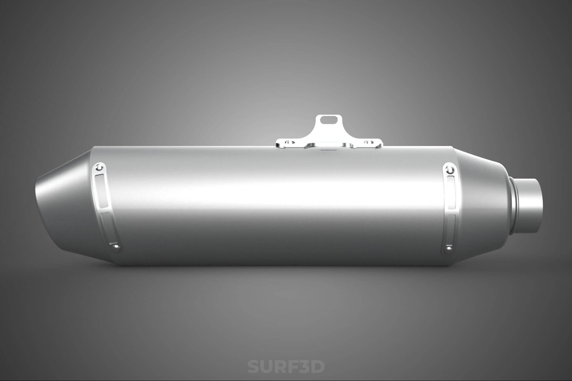 4 Stroke Slip On Pipe Motorbike Exhaust Muffler Silencer Set 3D Model
