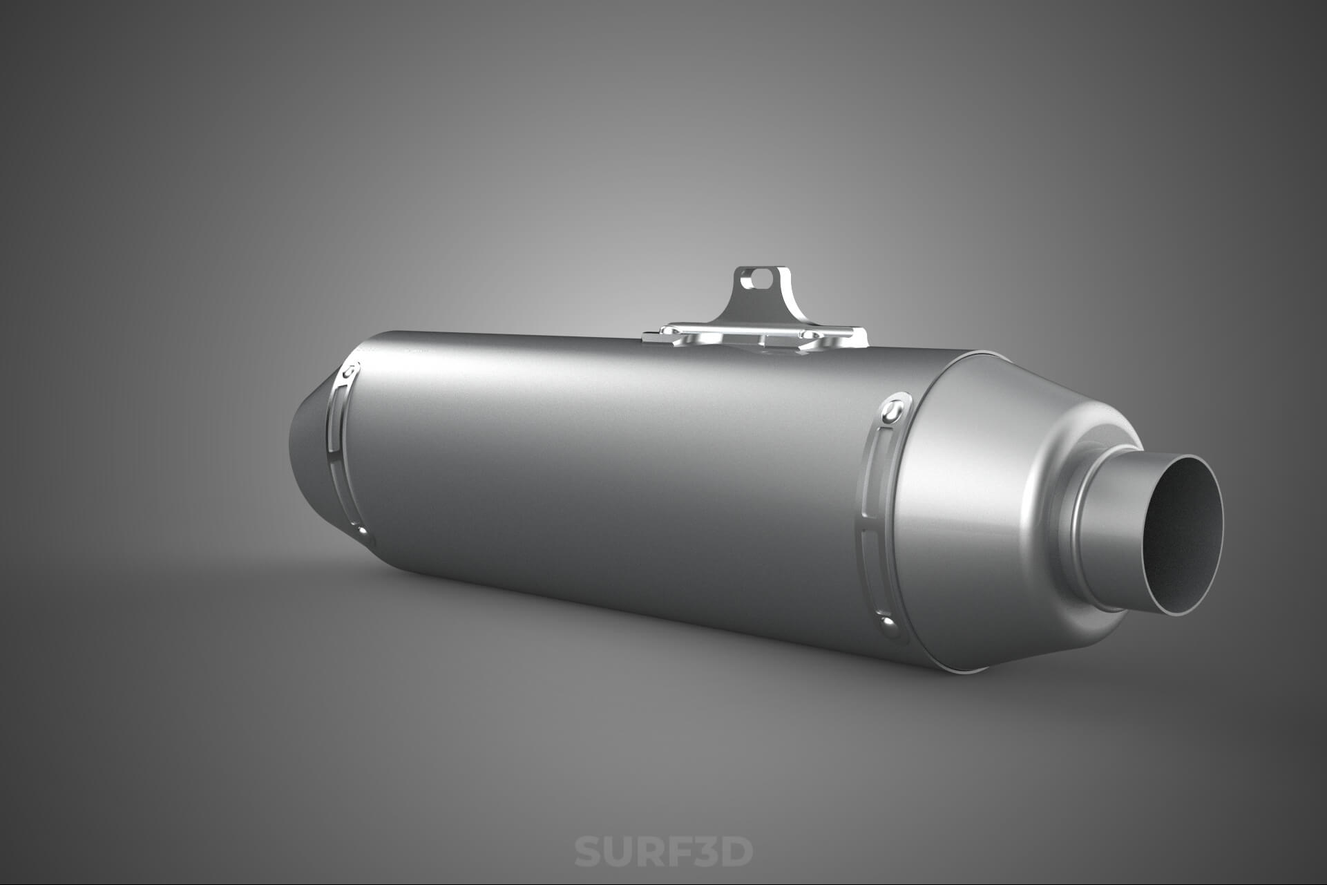 4 Stroke Slip On Pipe Motorbike Exhaust Muffler Silencer Set 3D Model