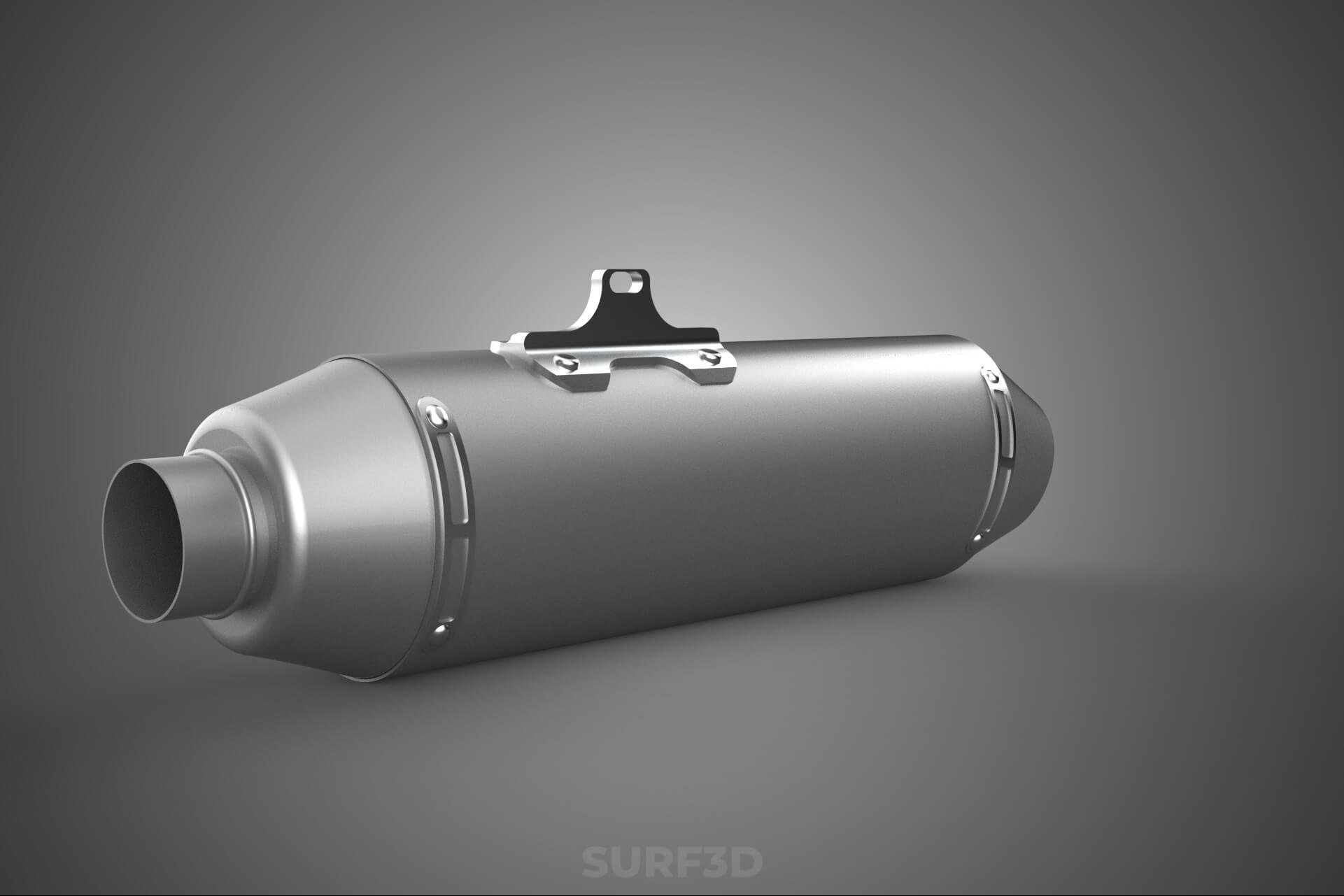 4 Stroke Slip On Pipe Motorbike Exhaust Muffler Silencer Set 3D Model