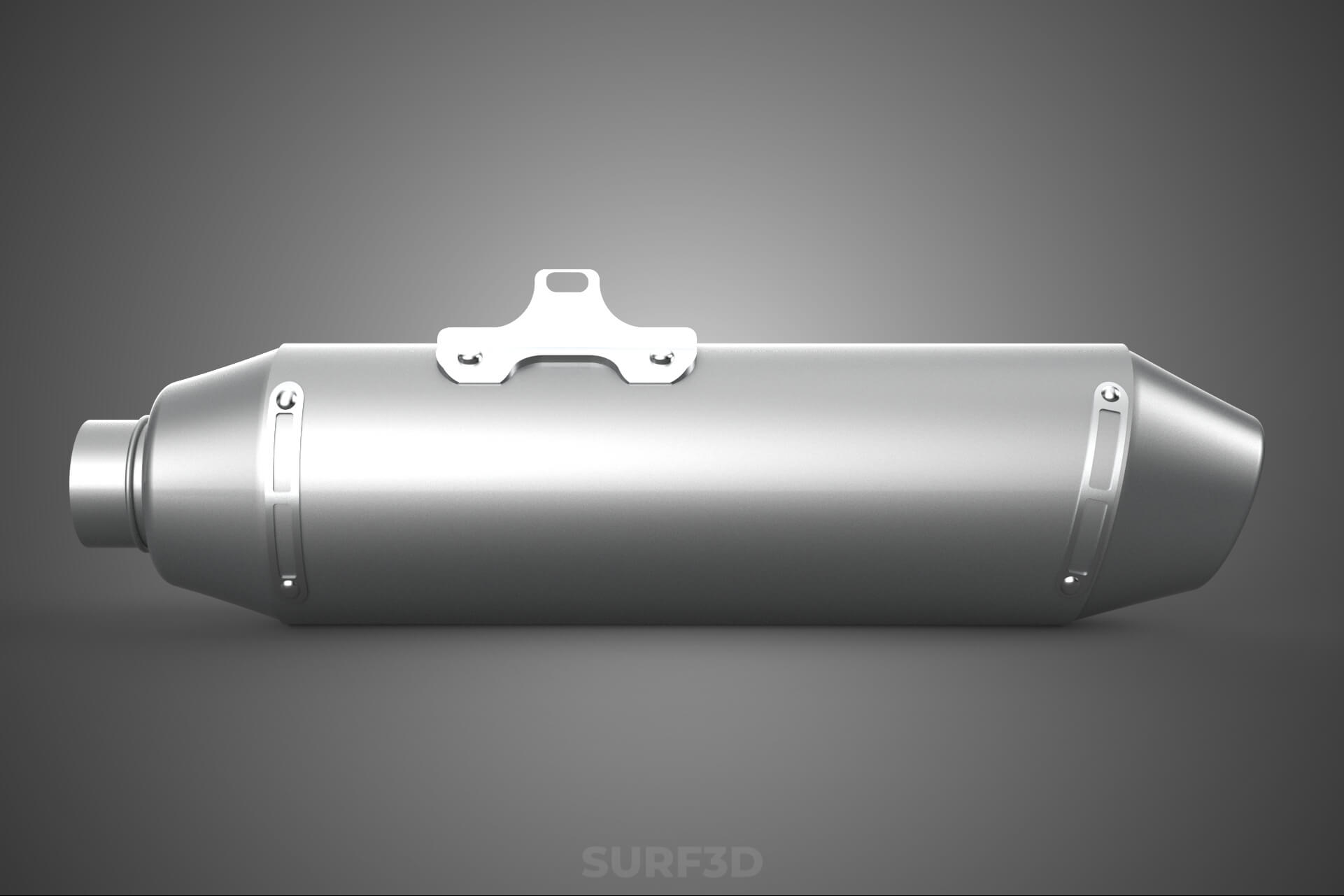 4 Stroke Slip On Pipe Motorbike Exhaust Muffler Silencer Set 3D Model