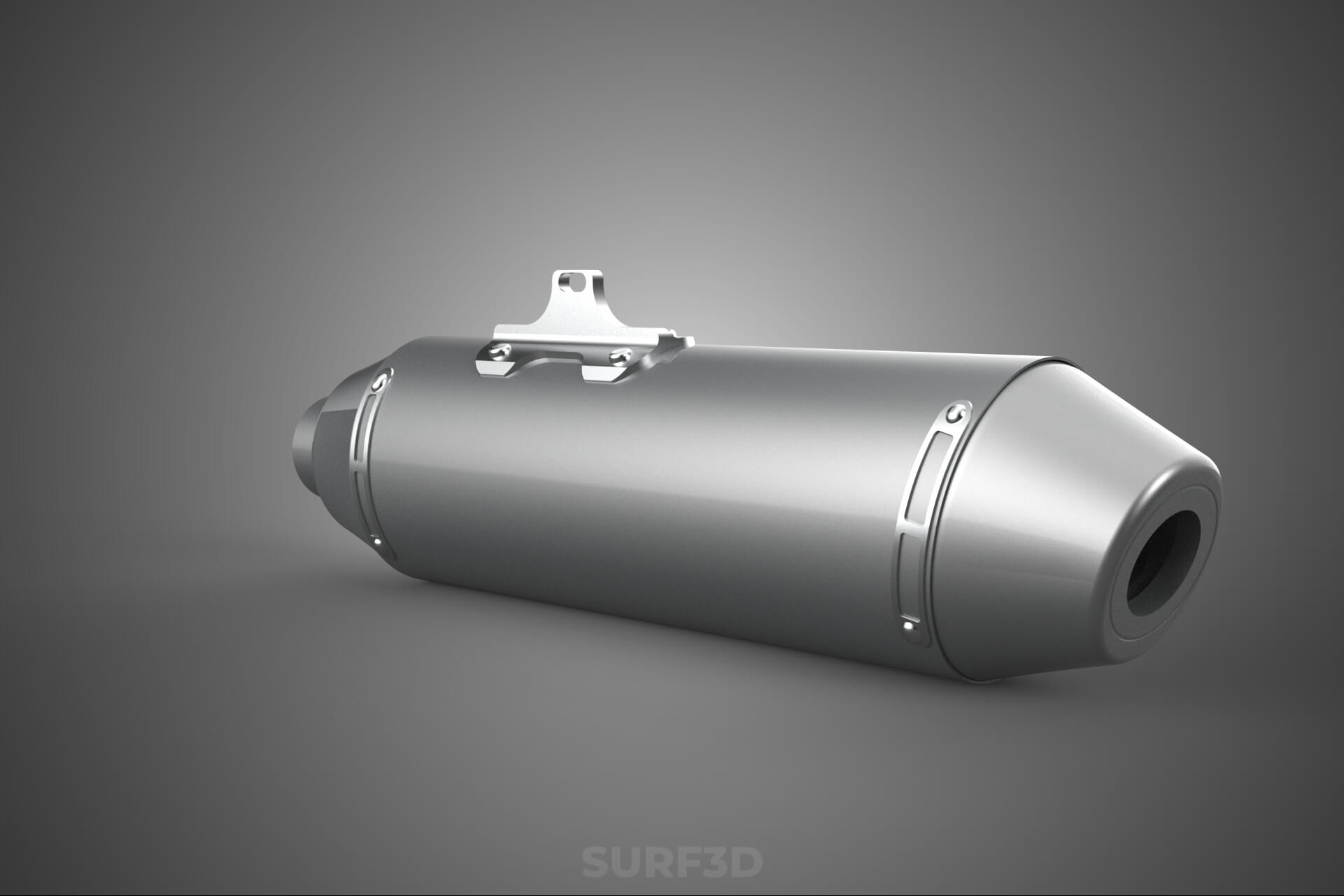 4 Stroke Slip On Pipe Motorbike Exhaust Muffler Silencer Set 3D Model