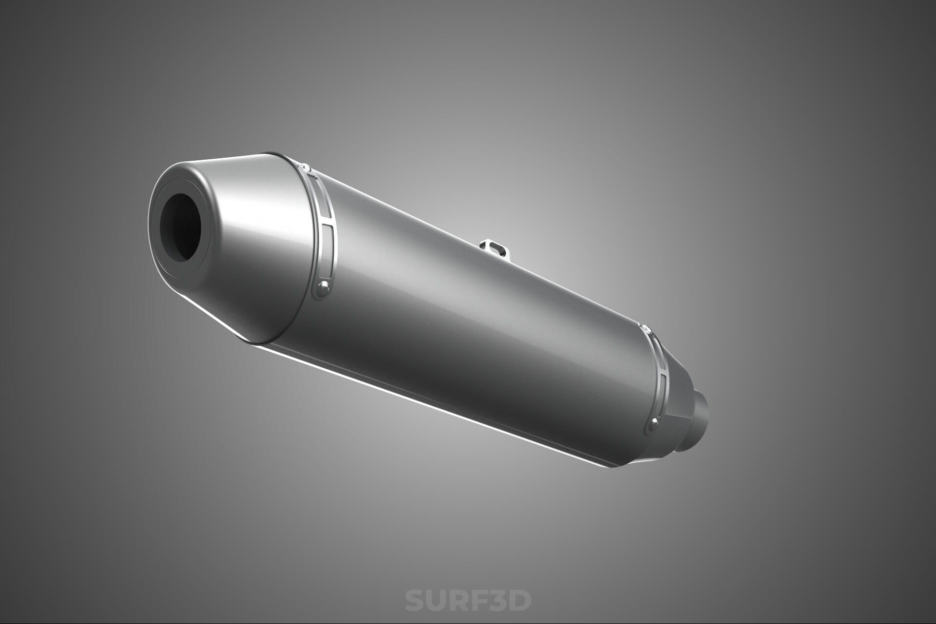 4 Stroke Slip On Pipe Motorbike Exhaust Muffler Silencer Set 3D Model