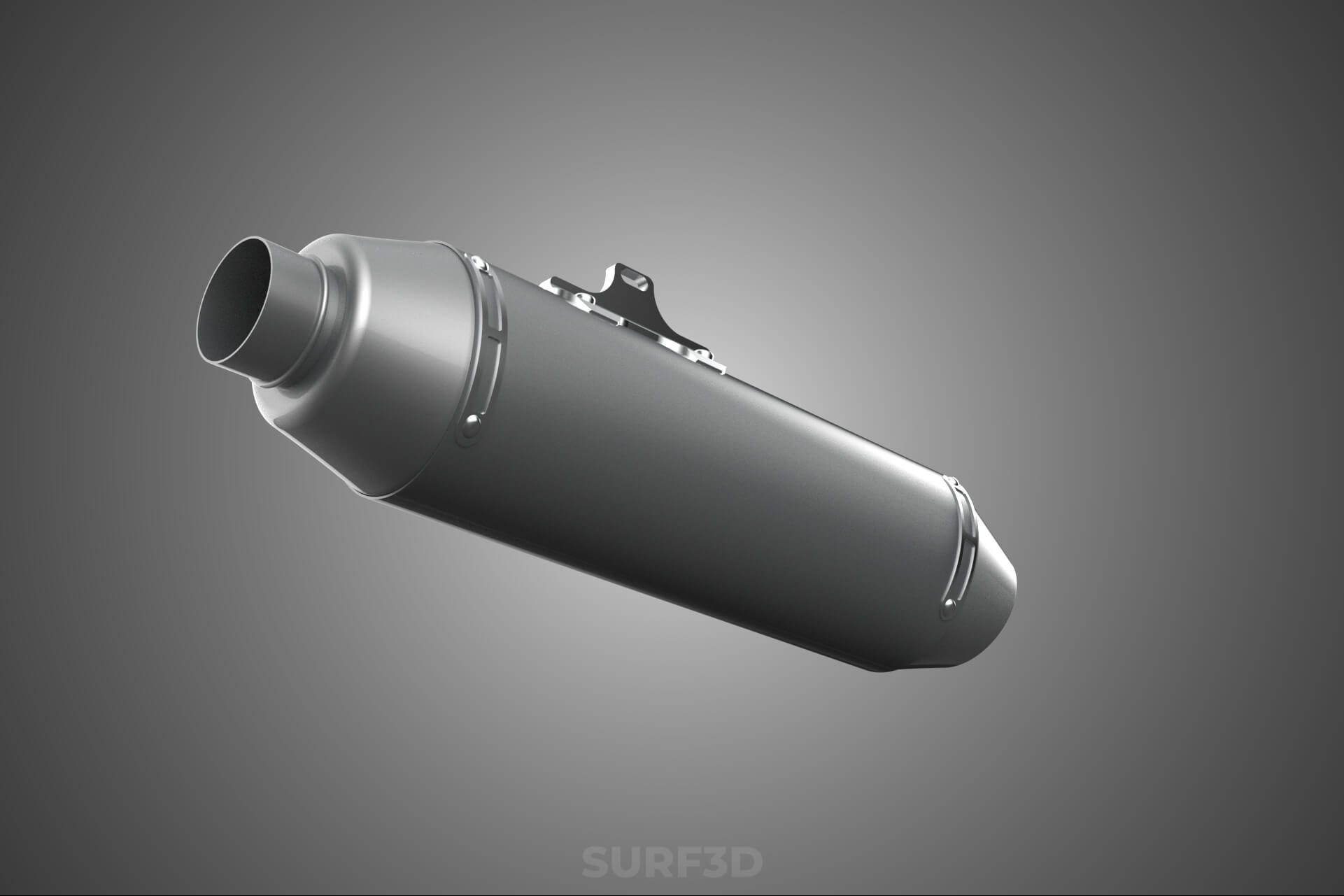 4 Stroke Slip On Pipe Motorbike Exhaust Muffler Silencer Set 3D Model