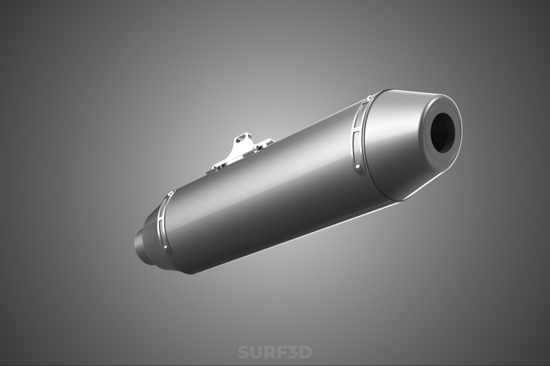 4 Stroke Slip On Pipe Motorbike Exhaust Muffler Silencer Set 3D Model
