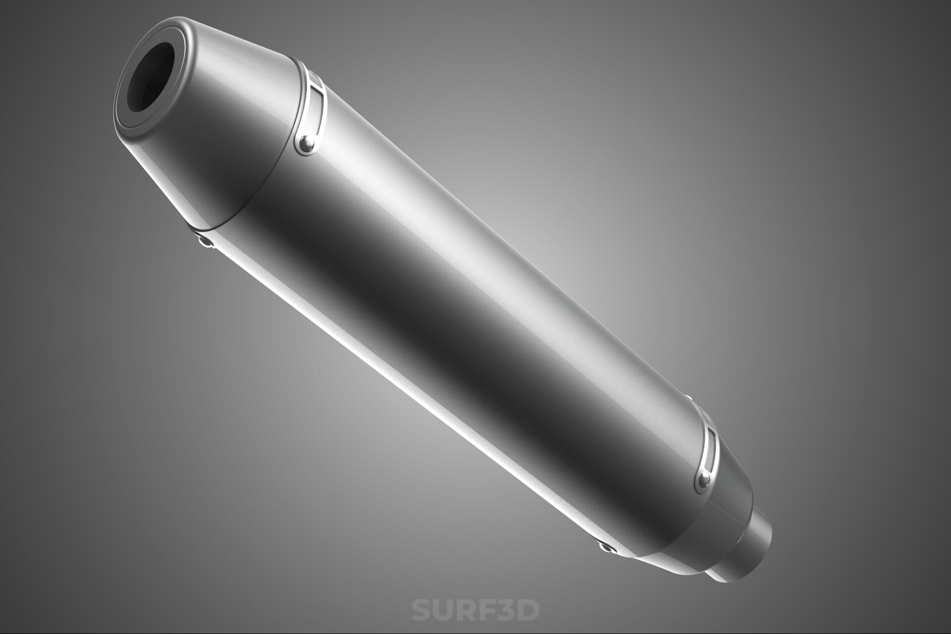 4 Stroke Slip On Pipe Motorbike Exhaust Muffler Silencer Set 3D Model