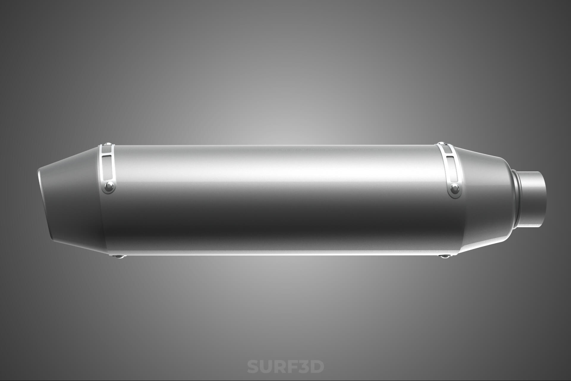 4 Stroke Slip On Pipe Motorbike Exhaust Muffler Silencer Set 3D Model