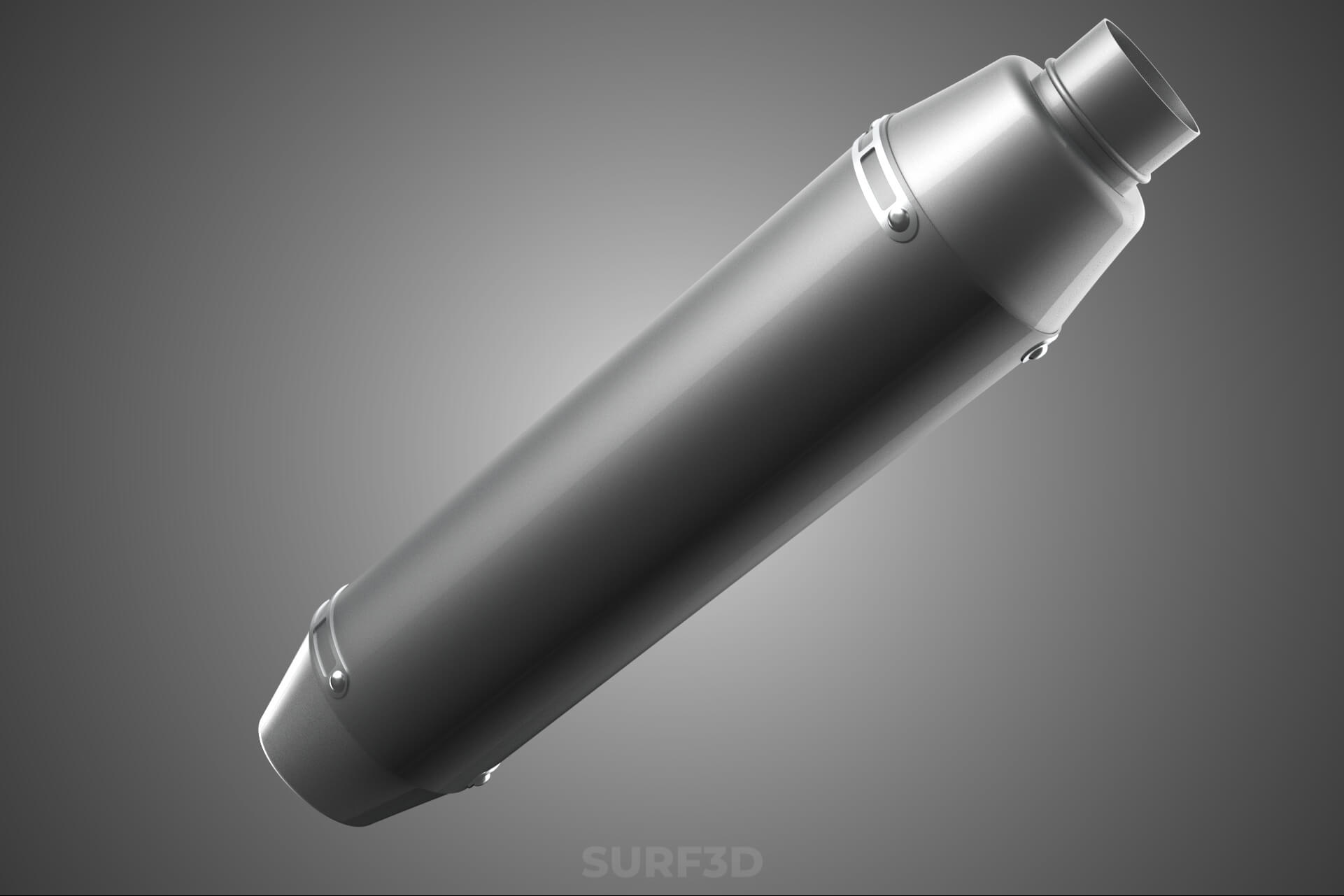 4 Stroke Slip On Pipe Motorbike Exhaust Muffler Silencer Set 3D Model