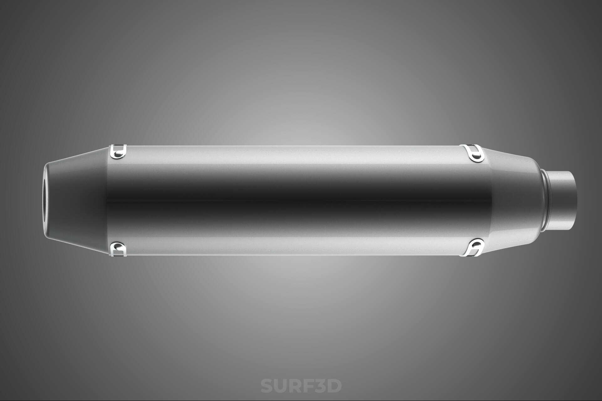 4 Stroke Slip On Pipe Motorbike Exhaust Muffler Silencer Set 3D Model