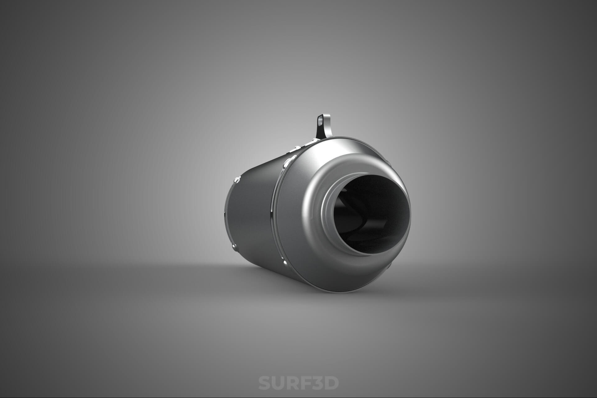 4 Stroke Slip On Pipe Motorbike Exhaust Muffler Silencer Set 3D Model