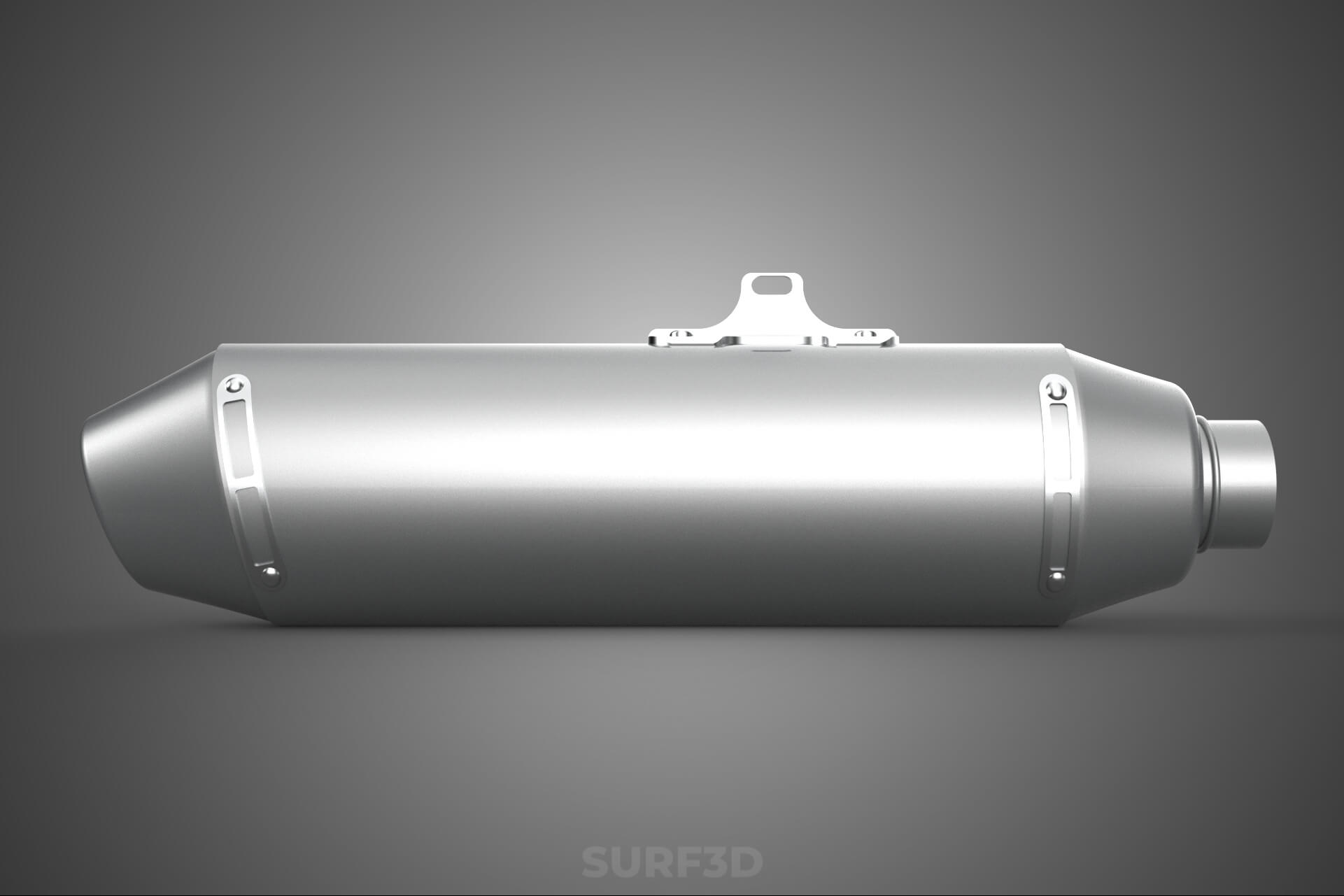4 Stroke Slip On Pipe Motorbike Exhaust Muffler Silencer Set 3D Model
