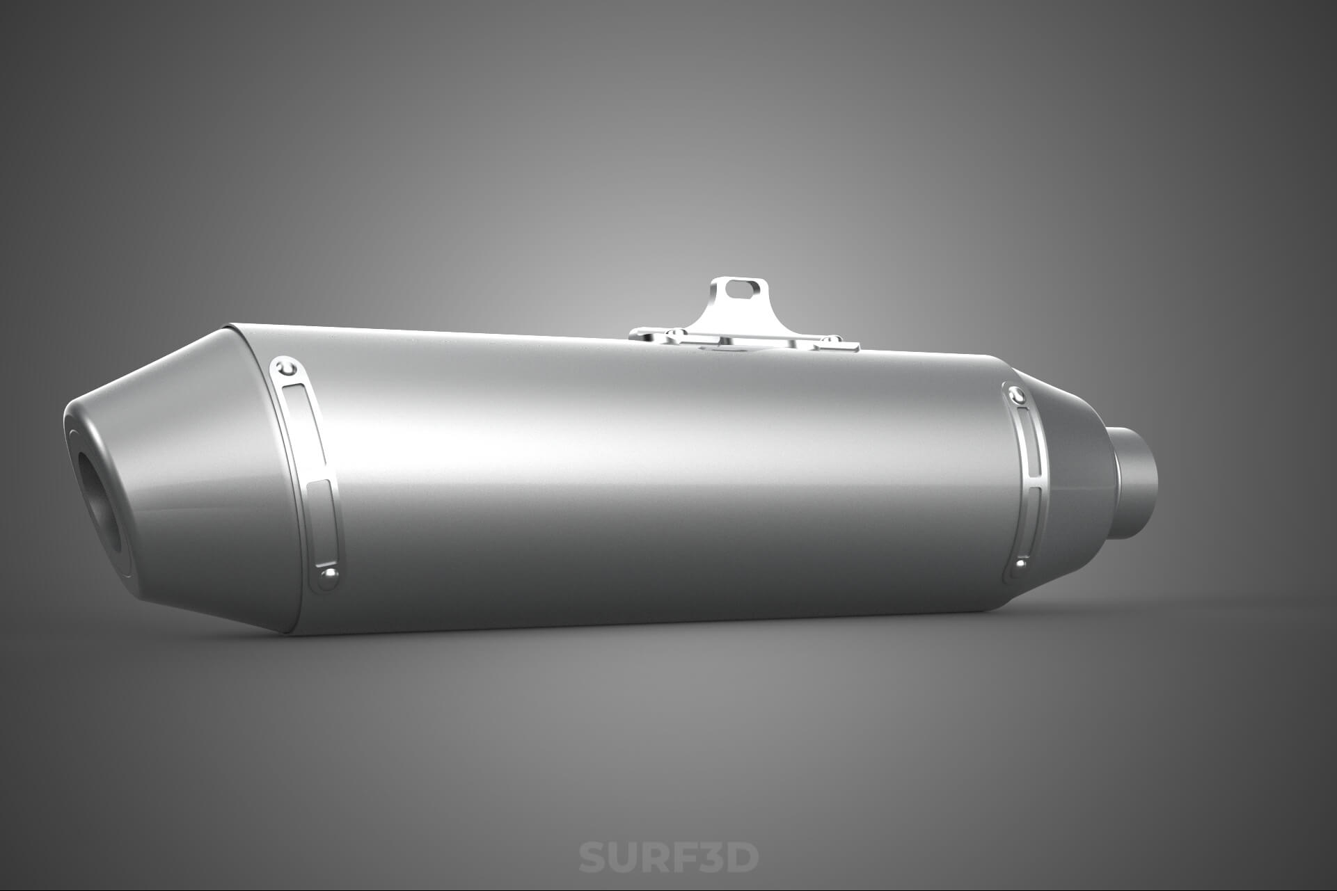 4 Stroke Slip On Pipe Motorbike Exhaust Muffler Silencer Set 3D Model
