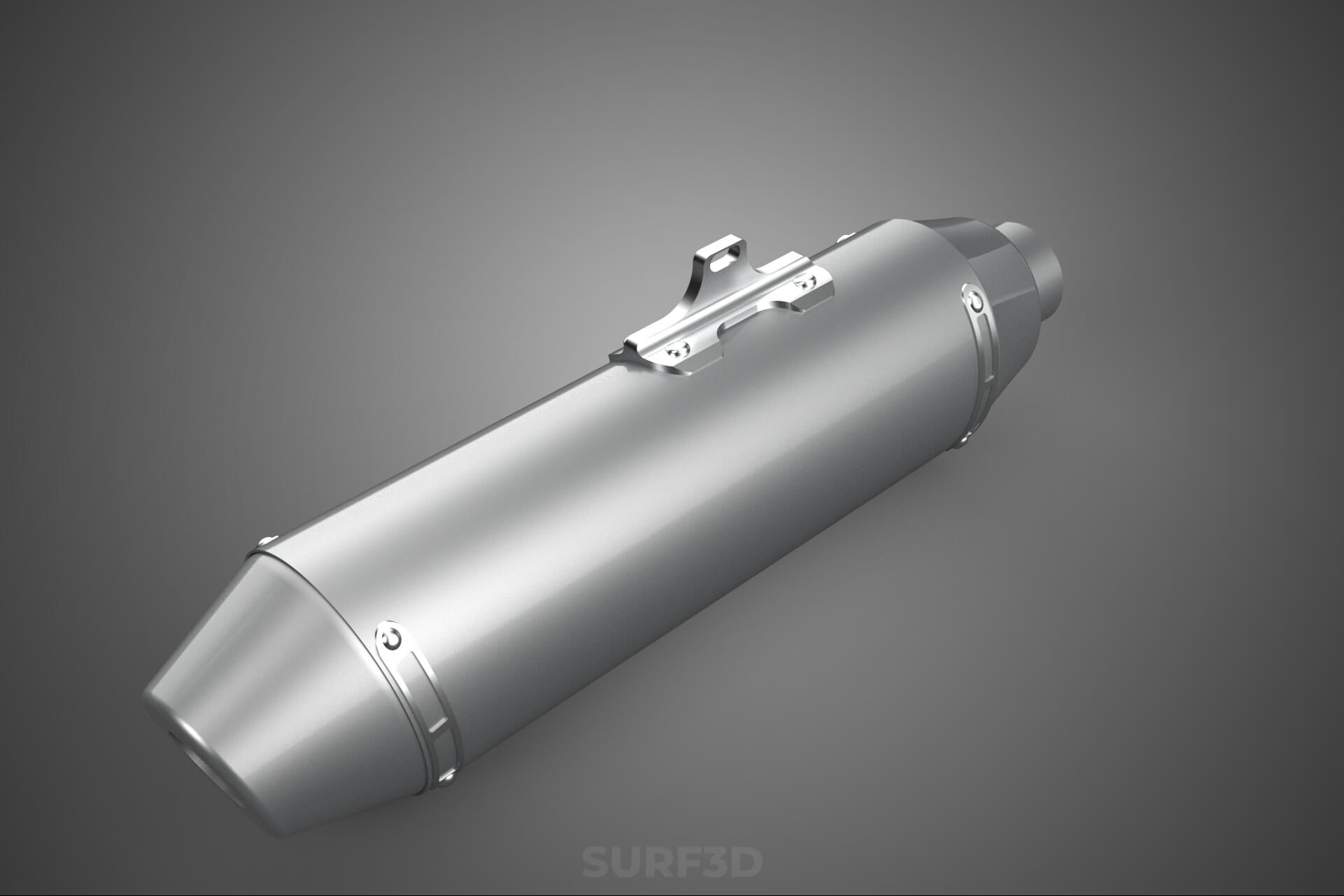 4 Stroke Slip On Pipe Motorbike Exhaust Muffler Silencer Set 3D Model
