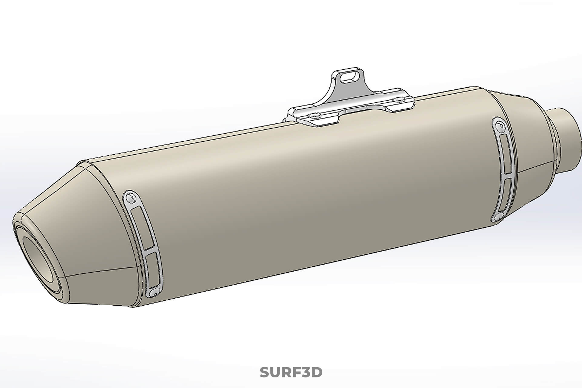 4 Stroke Slip On Pipe Motorbike Exhaust Muffler Silencer Set 3D Model