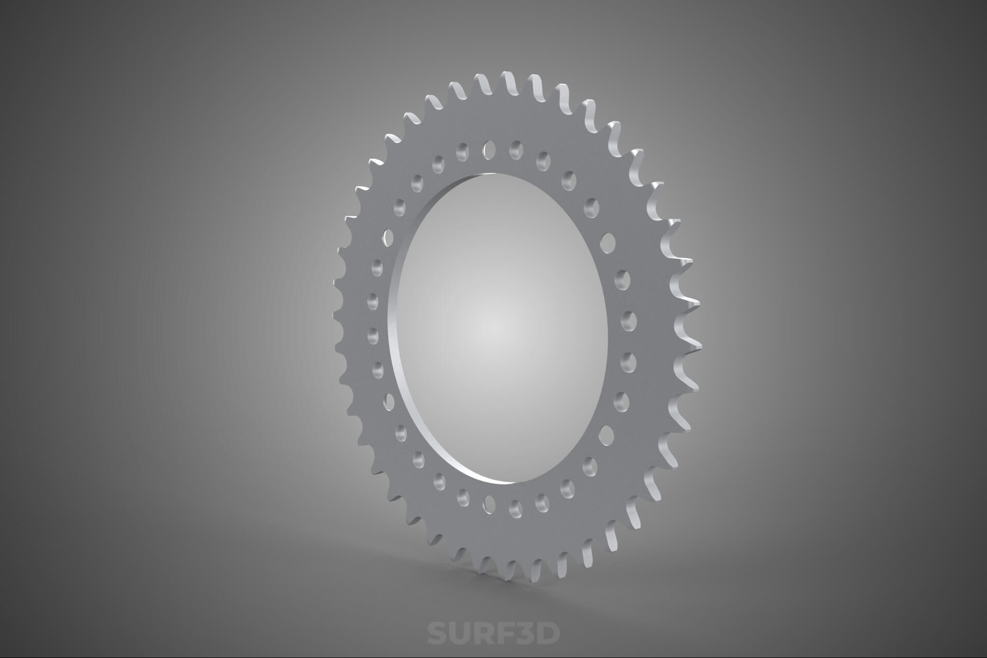 42 Teeth Tooth Rear Chain Sprocket Gear Cog Engine Motorbike 3D Model