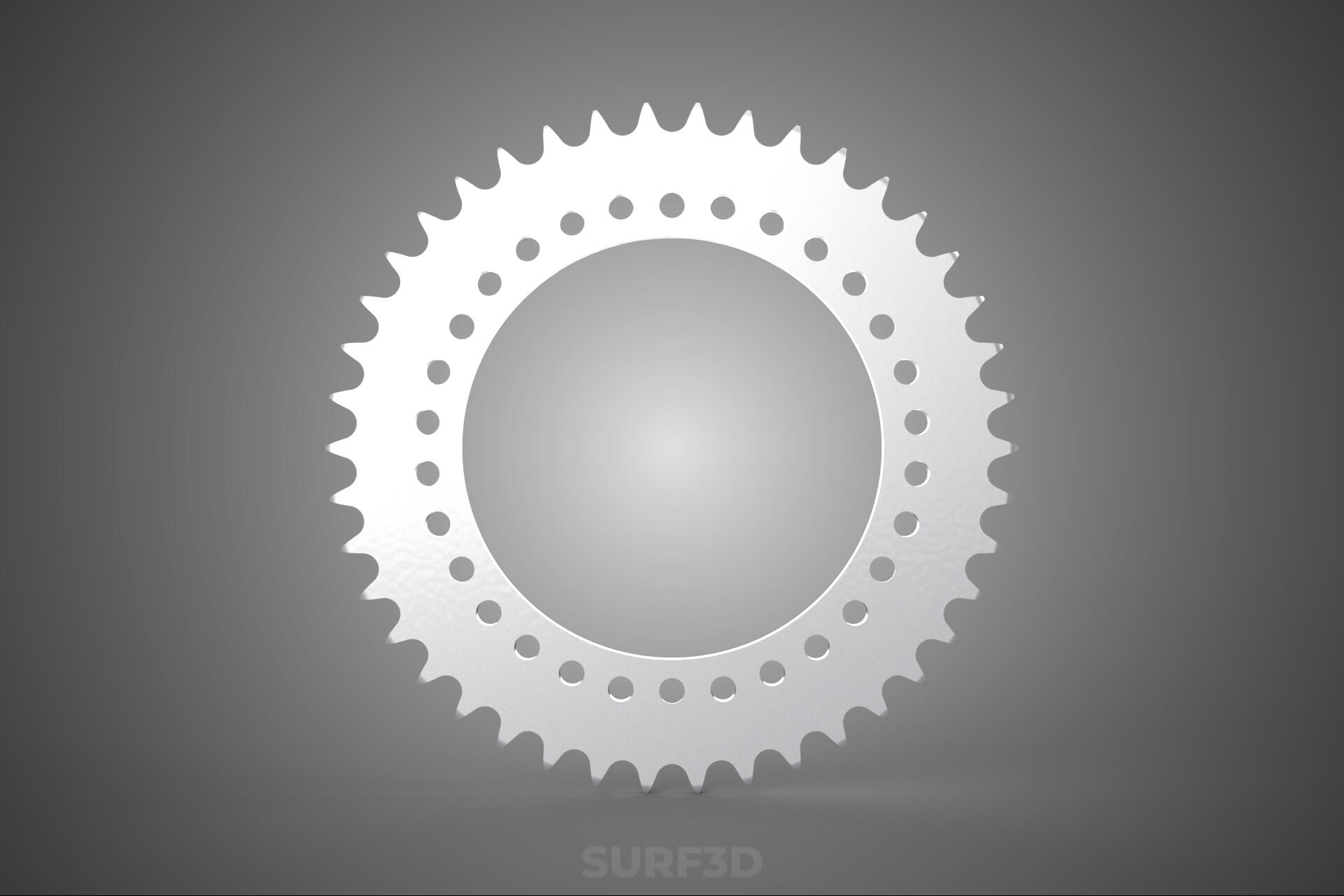 42 Teeth Tooth Rear Chain Sprocket Gear Cog Engine Motorbike 3D Model