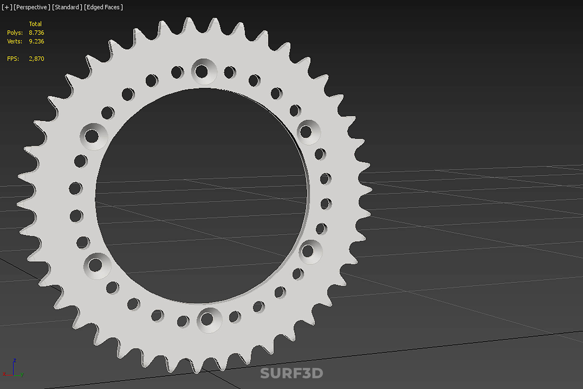 42 Teeth Tooth Rear Chain Sprocket Gear Cog Engine Motorbike 3D Model