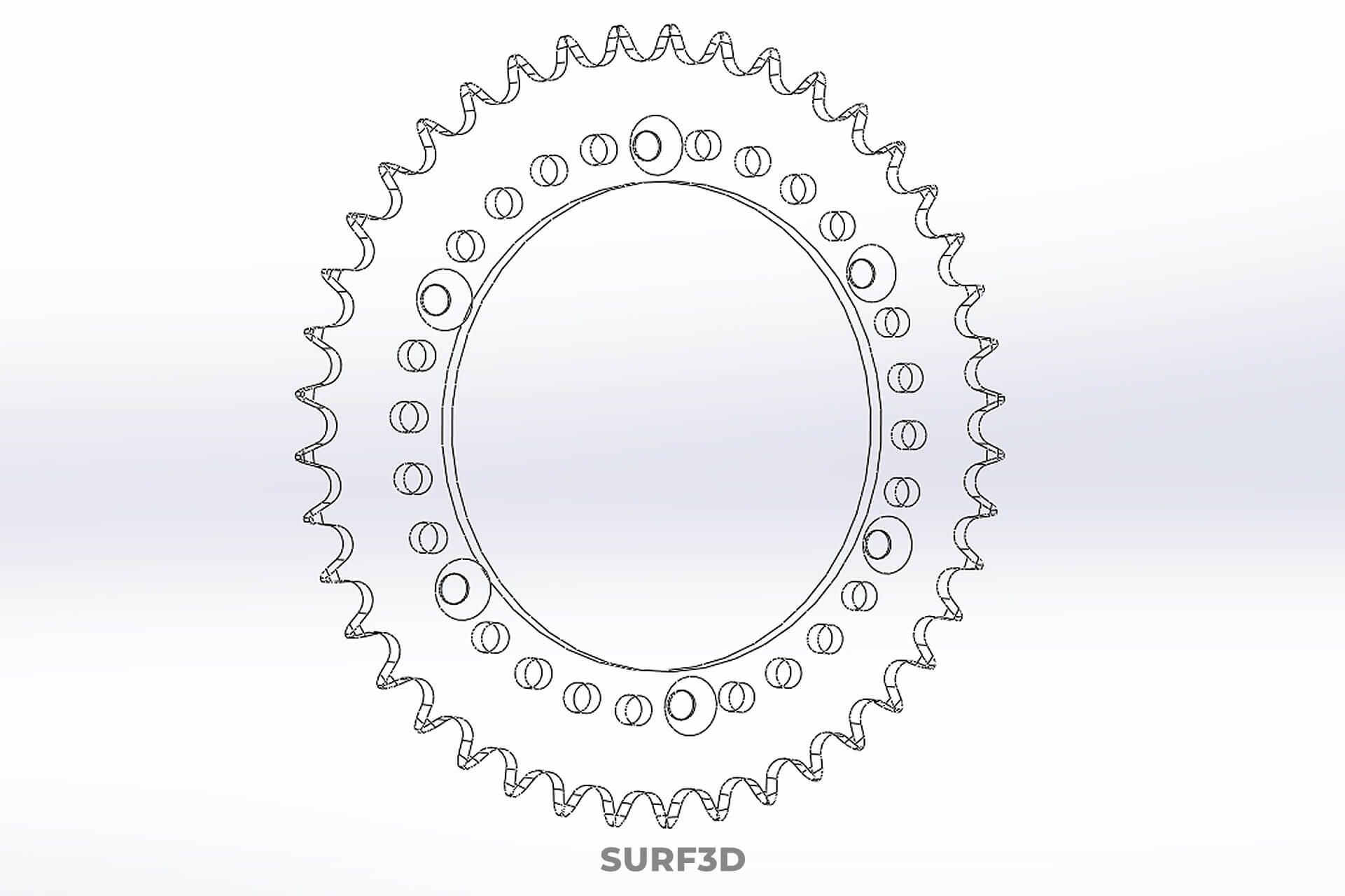 42 Teeth Tooth Rear Chain Sprocket Gear Cog Engine Motorbike 3D Model