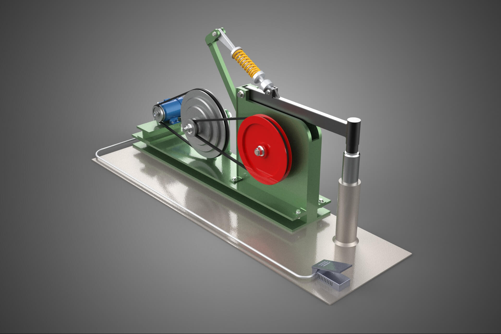 Auto Power Hammer Forging Press Machine Tool Electric Motor 3D Model