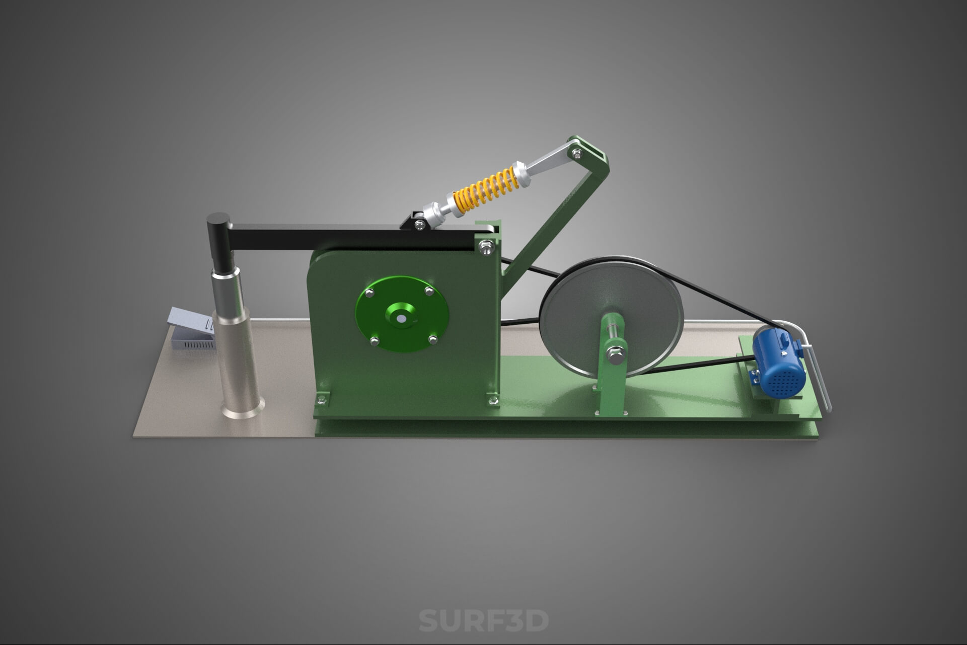 Auto Power Hammer Forging Press Machine Tool Electric Motor 3D Model