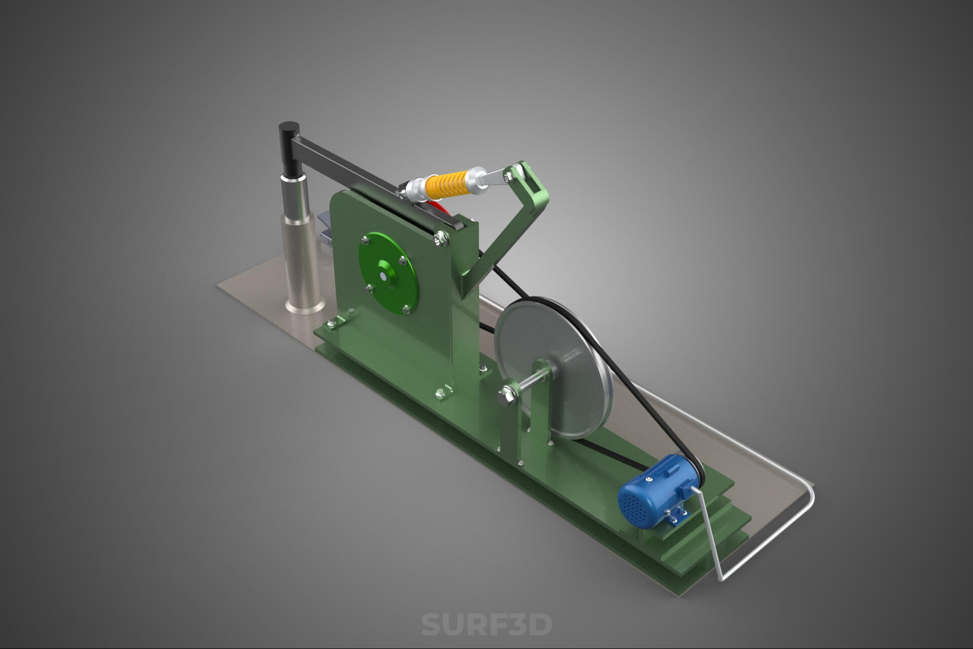Auto Power Hammer Forging Press Machine Tool Electric Motor 3D Model