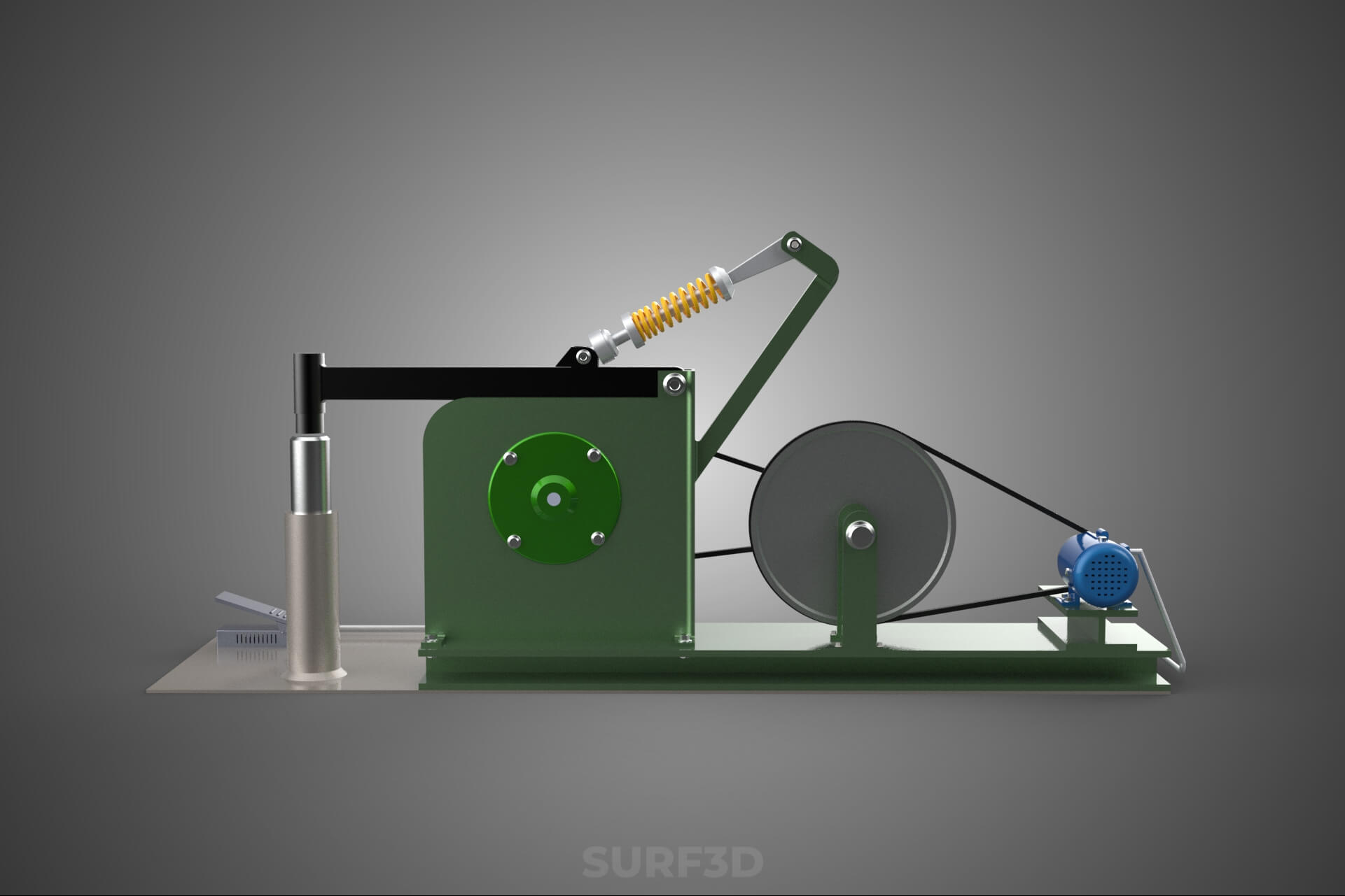 Auto Power Hammer Forging Press Machine Tool Electric Motor 3D Model