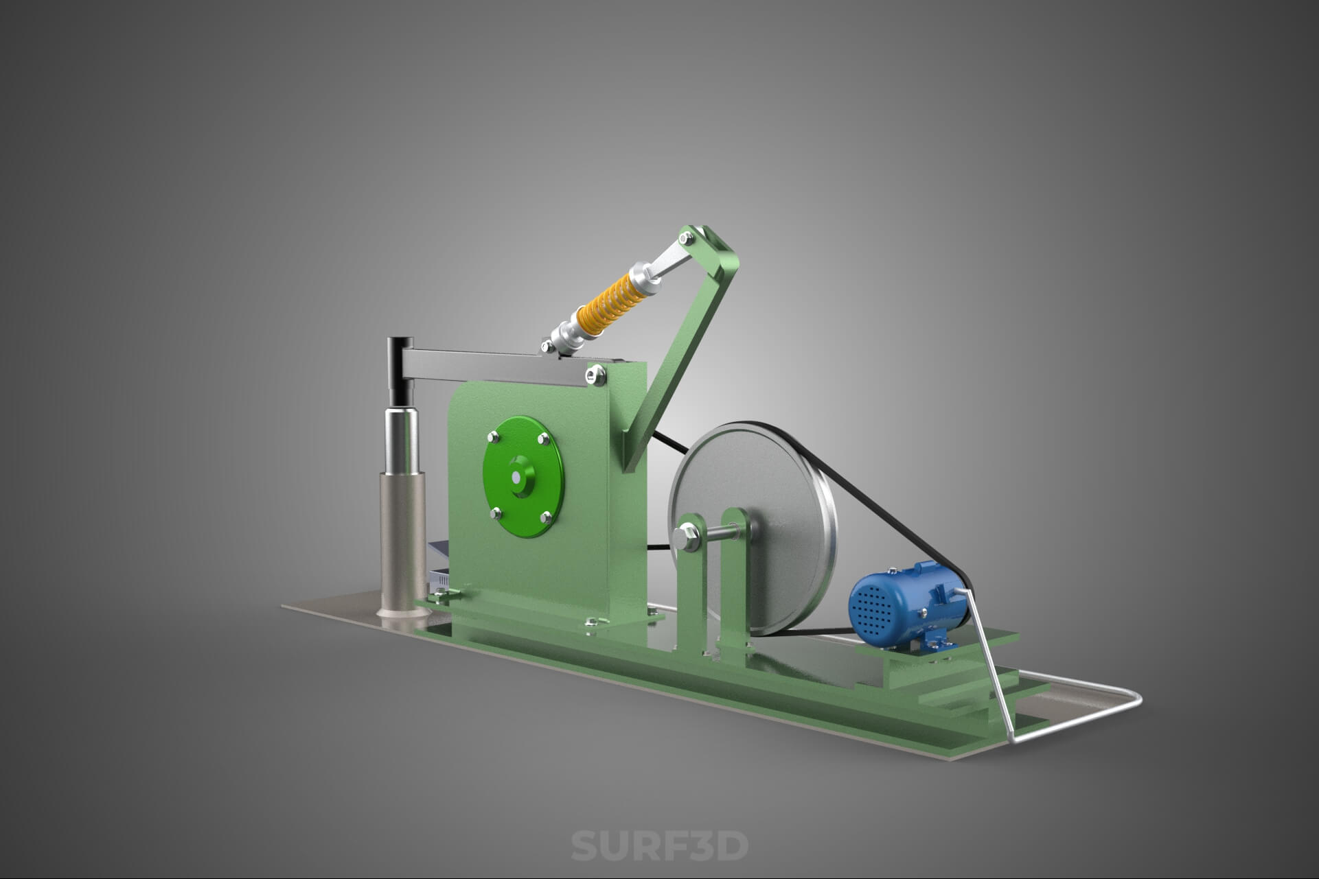Auto Power Hammer Forging Press Machine Tool Electric Motor 3D Model