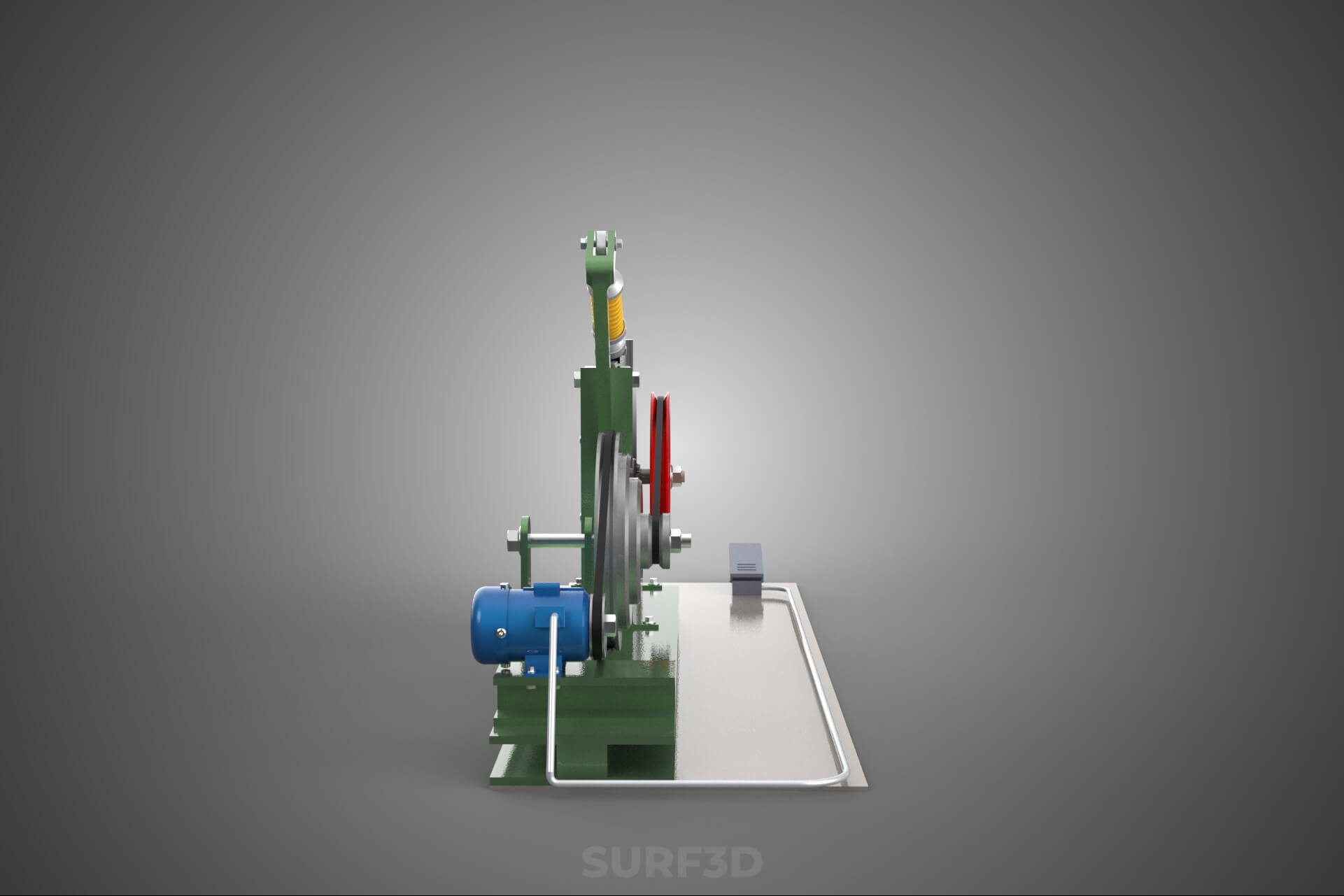 Auto Power Hammer Forging Press Machine Tool Electric Motor 3D Model
