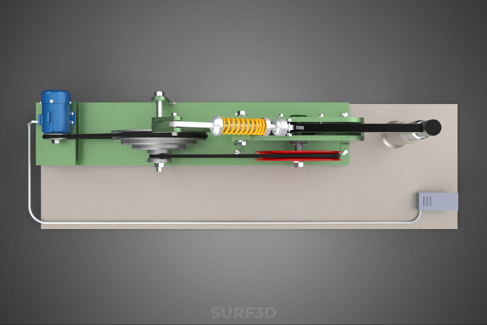 Auto Power Hammer Forging Press Machine Tool Electric Motor 3D Model