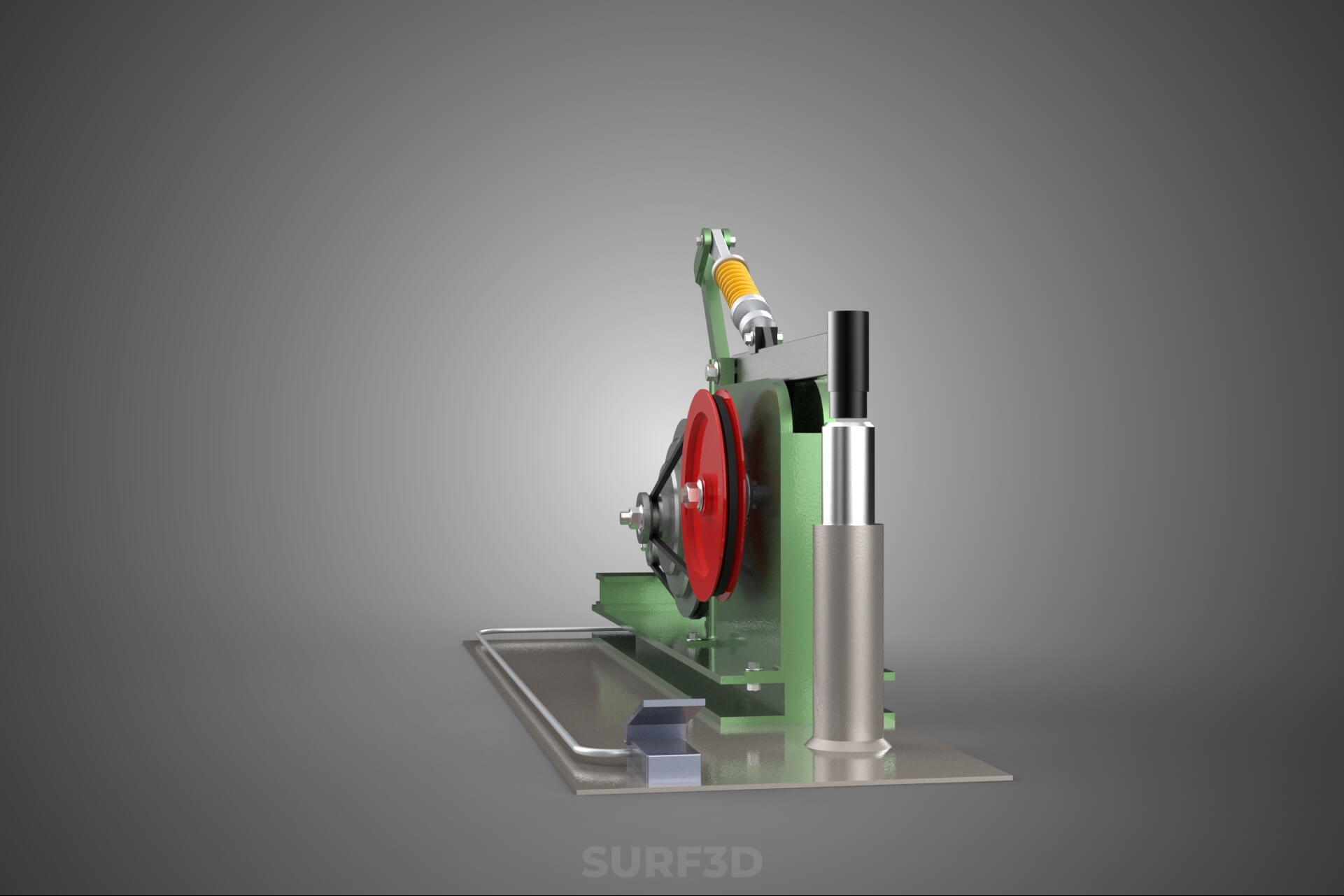 Auto Power Hammer Forging Press Machine Tool Electric Motor 3D Model