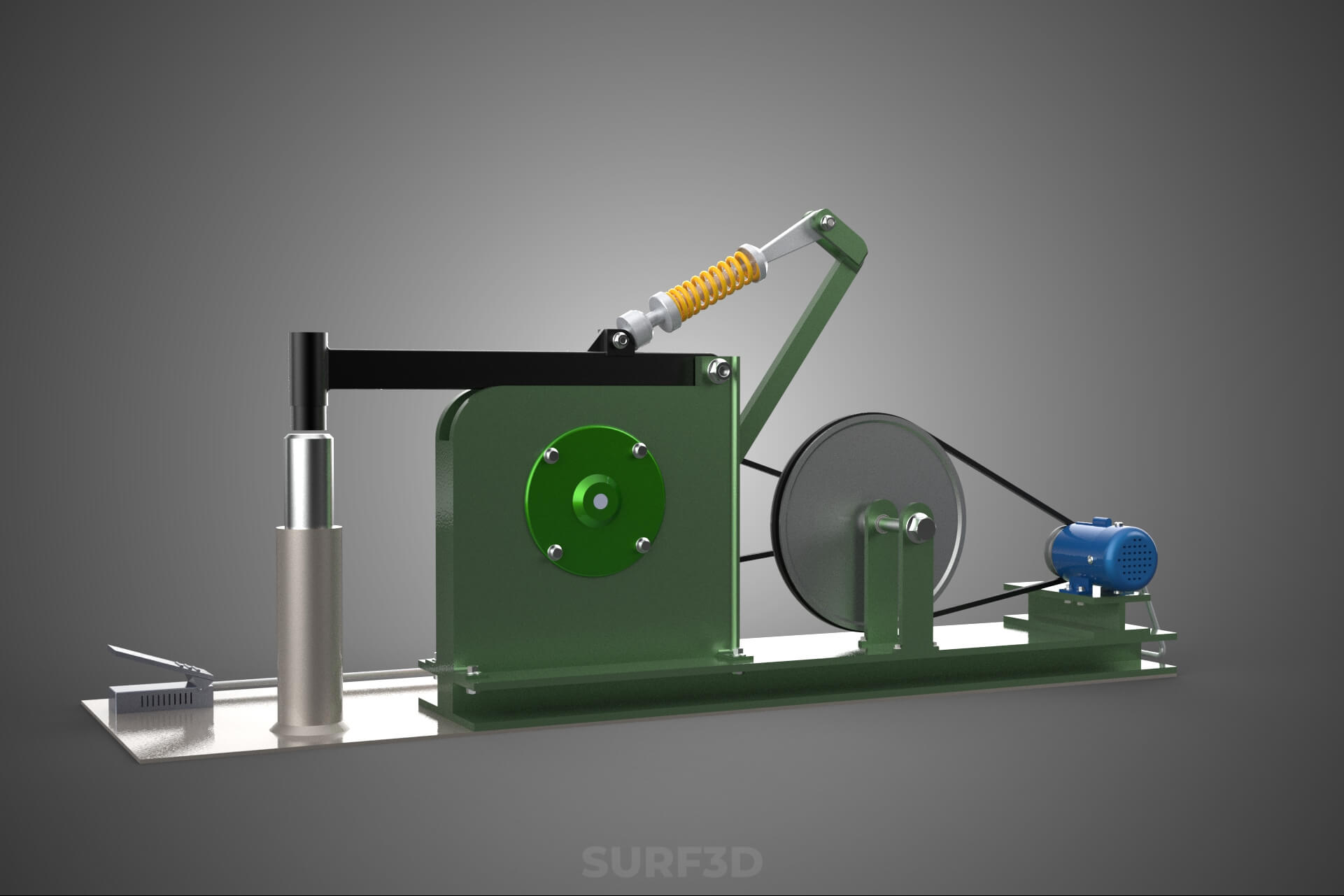 Auto Power Hammer Forging Press Machine Tool Electric Motor 3D Model