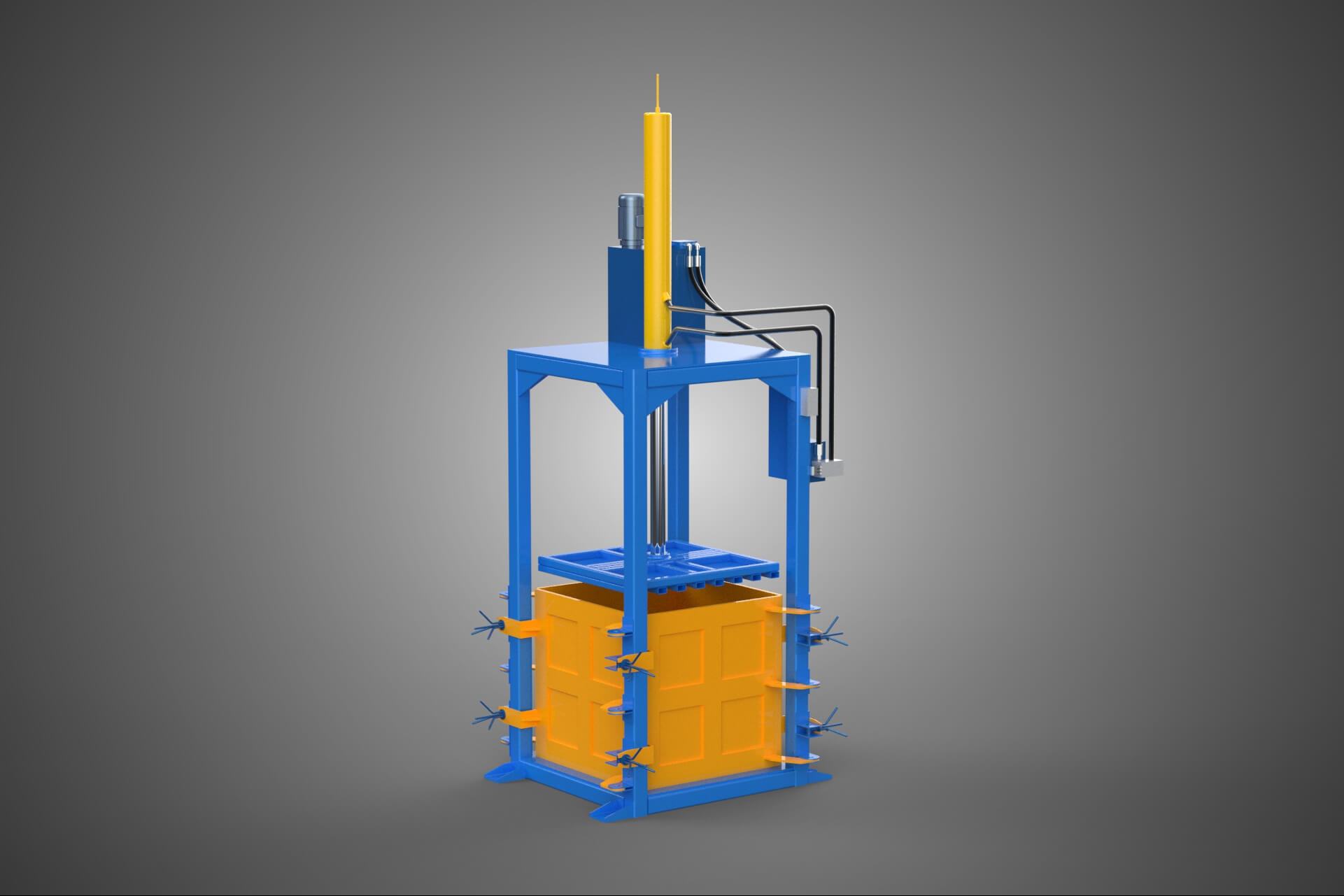Baler Baling Hydraulic Press Compactor Machine Waste Recycle 3D Model