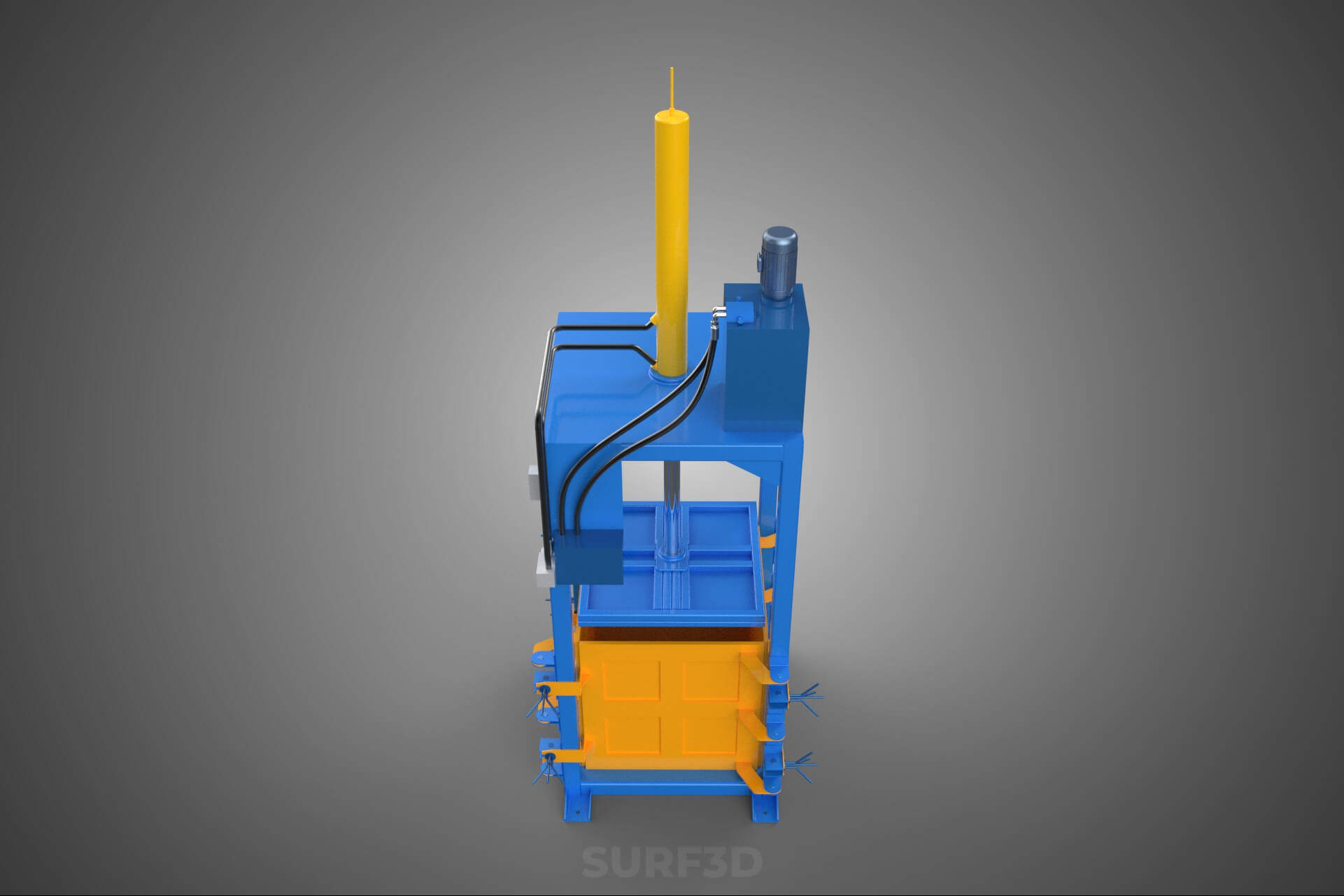 Baler Baling Hydraulic Press Compactor Machine Waste Recycle 3D Model