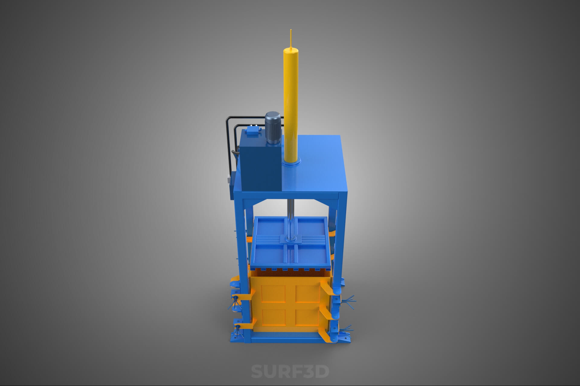 Baler Baling Hydraulic Press Compactor Machine Waste Recycle 3D Model