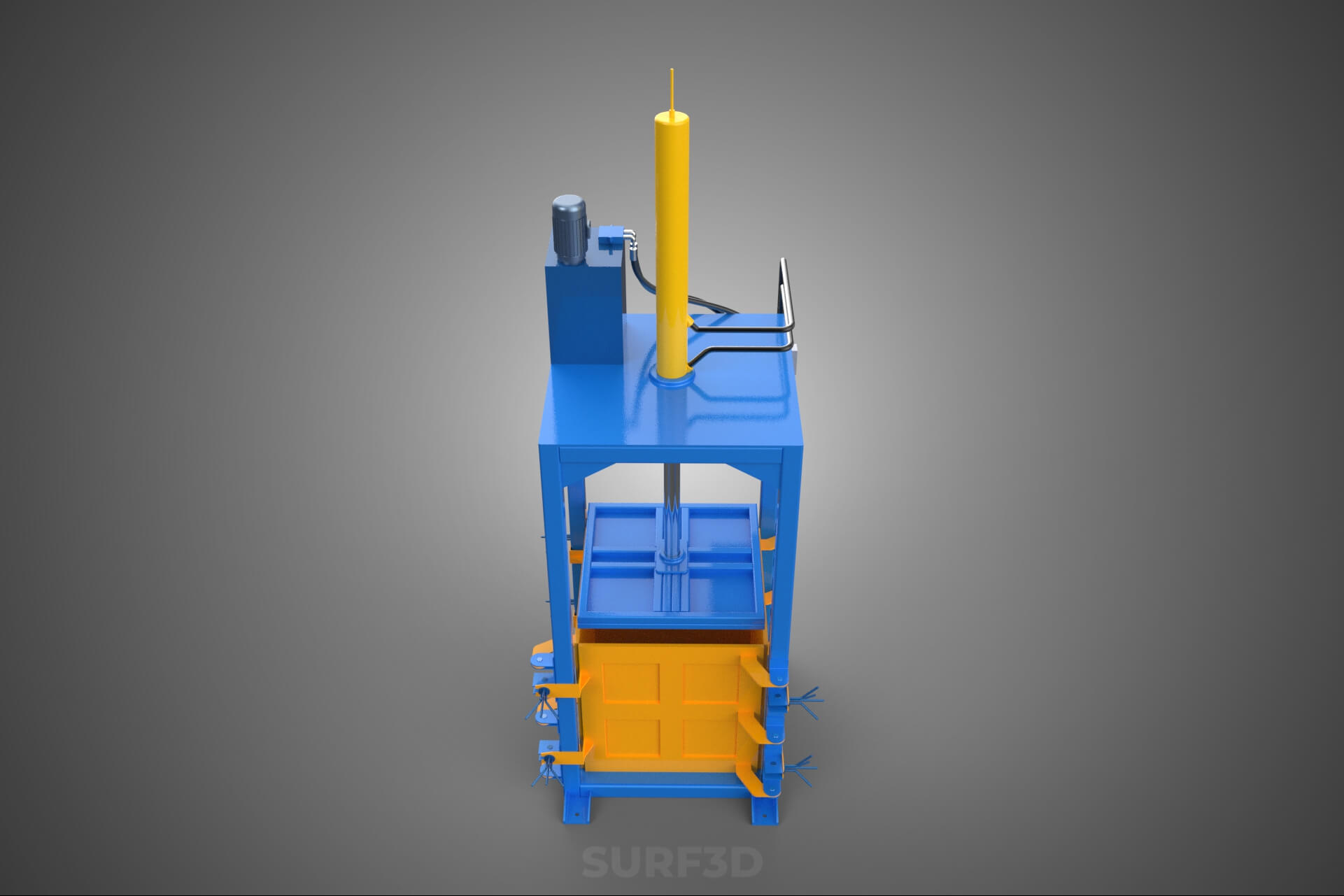 Baler Baling Hydraulic Press Compactor Machine Waste Recycle 3D Model