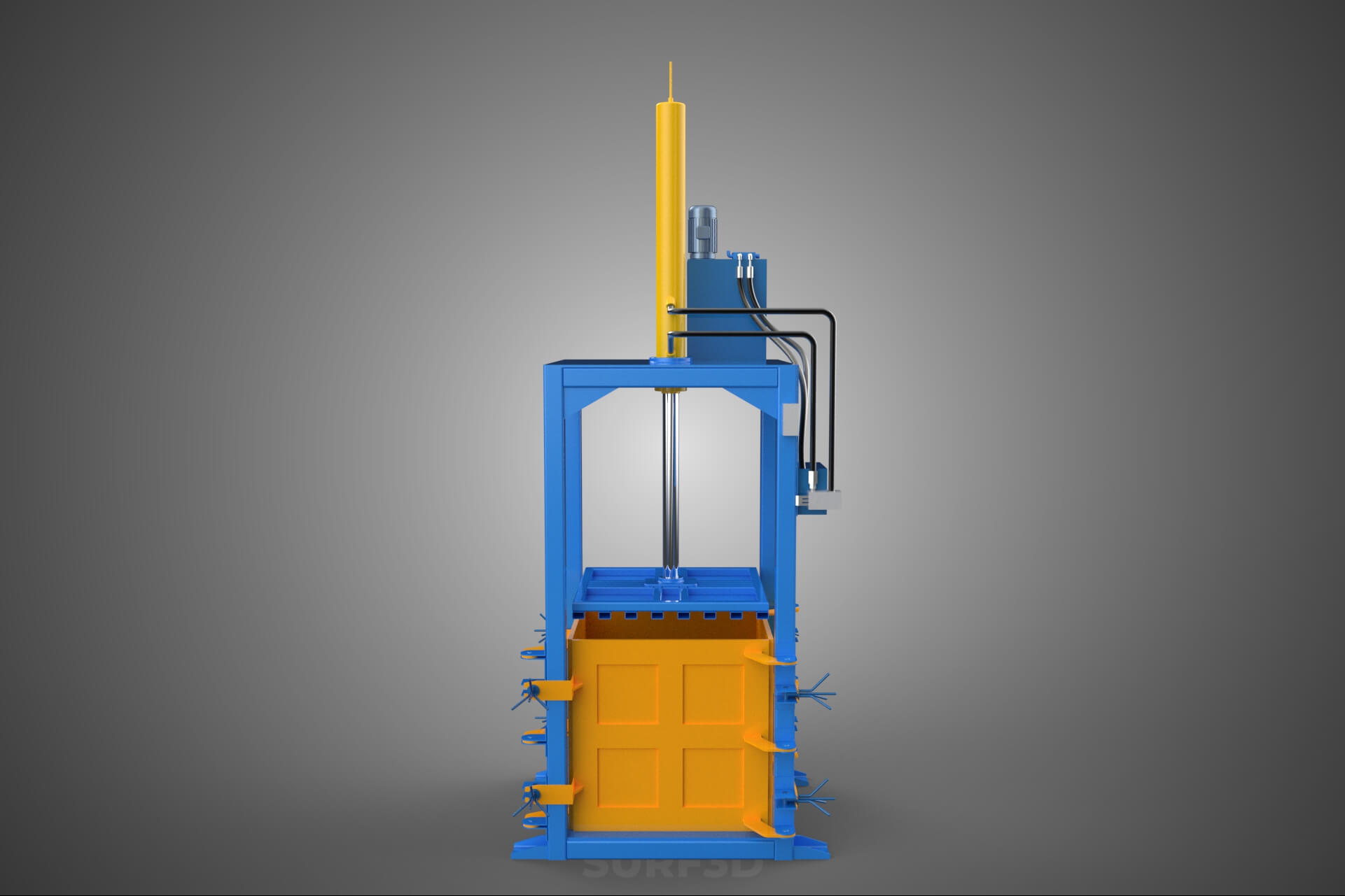 Baler Baling Hydraulic Press Compactor Machine Waste Recycle 3D Model