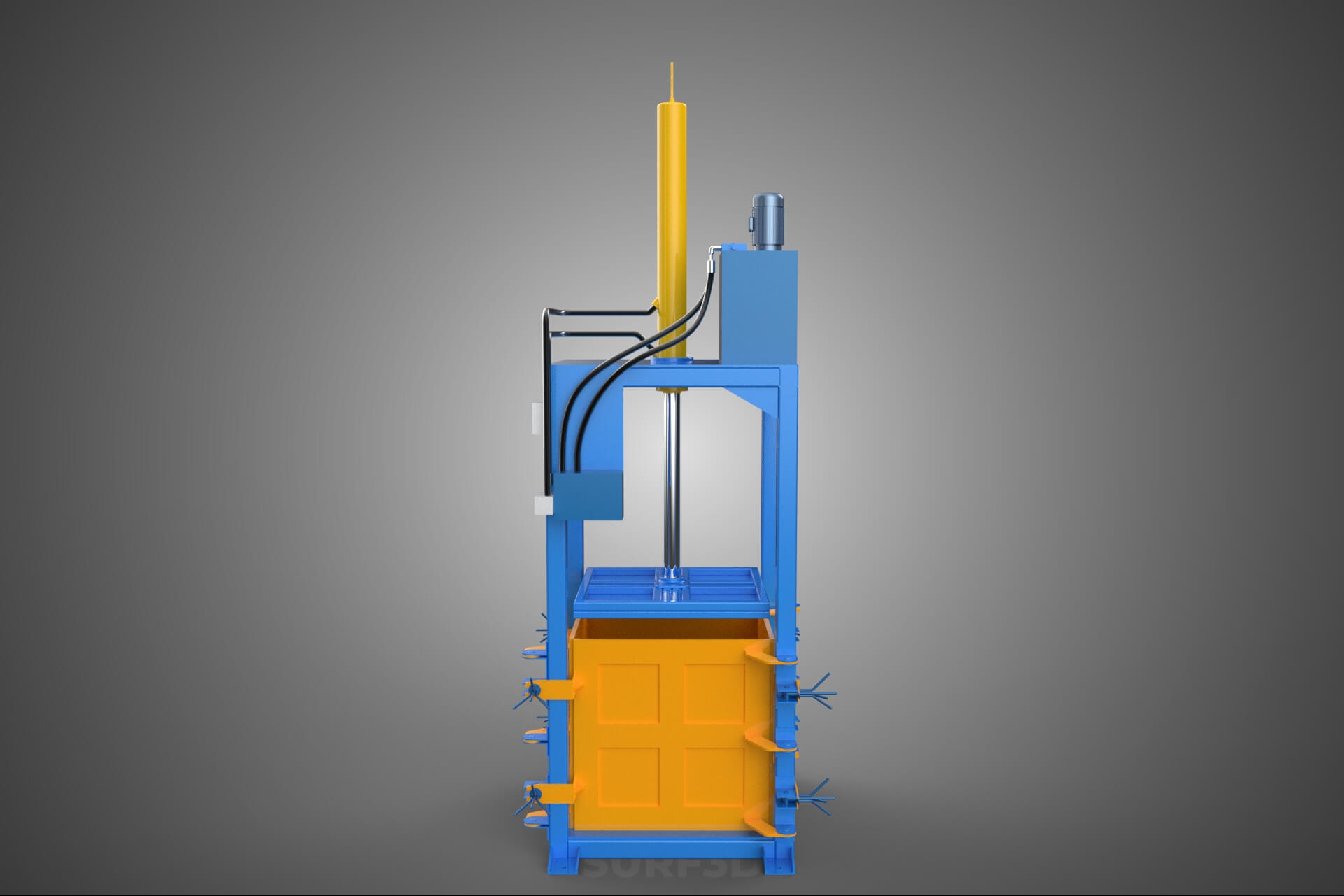 Baler Baling Hydraulic Press Compactor Machine Waste Recycle 3D Model