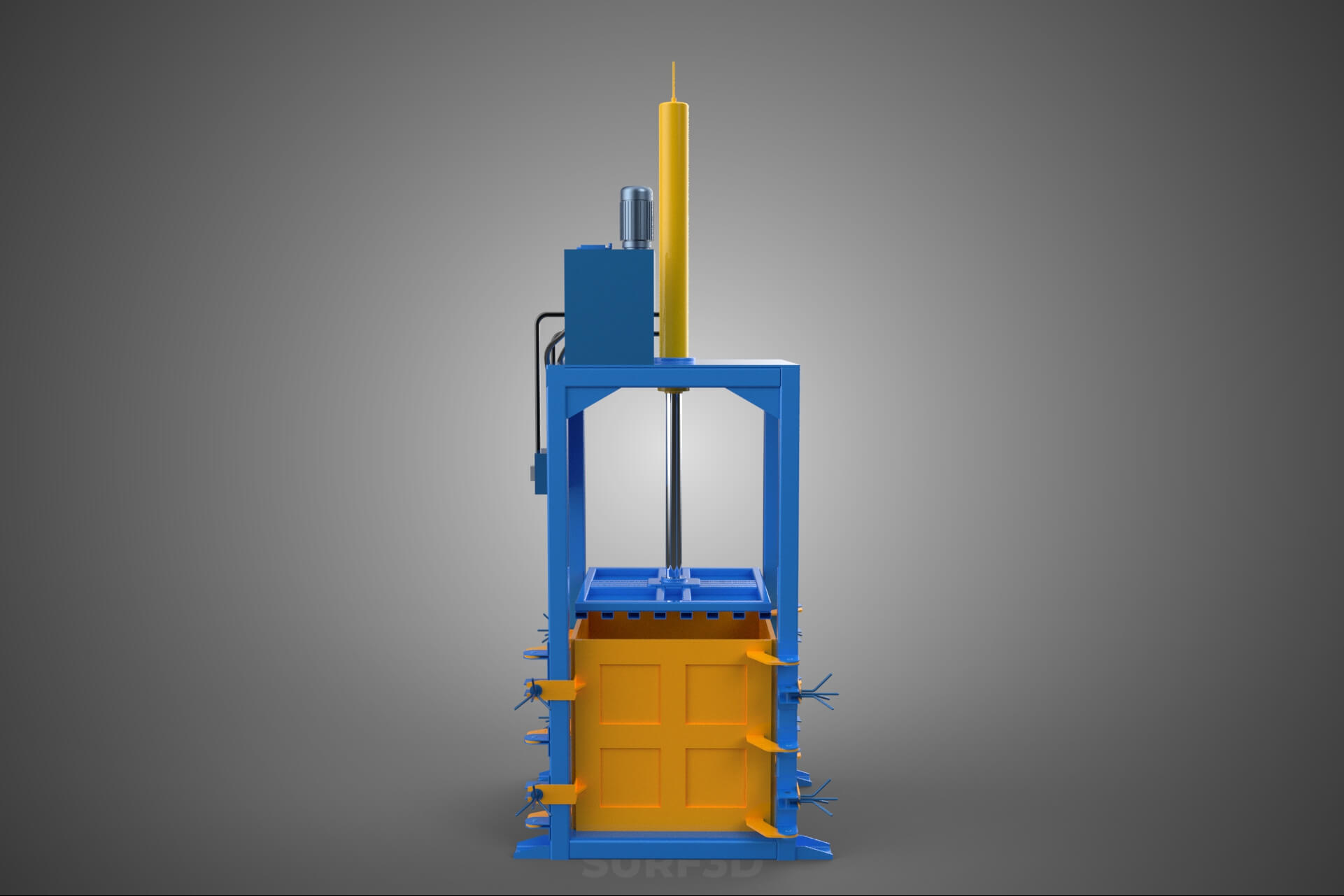 Baler Baling Hydraulic Press Compactor Machine Waste Recycle 3D Model