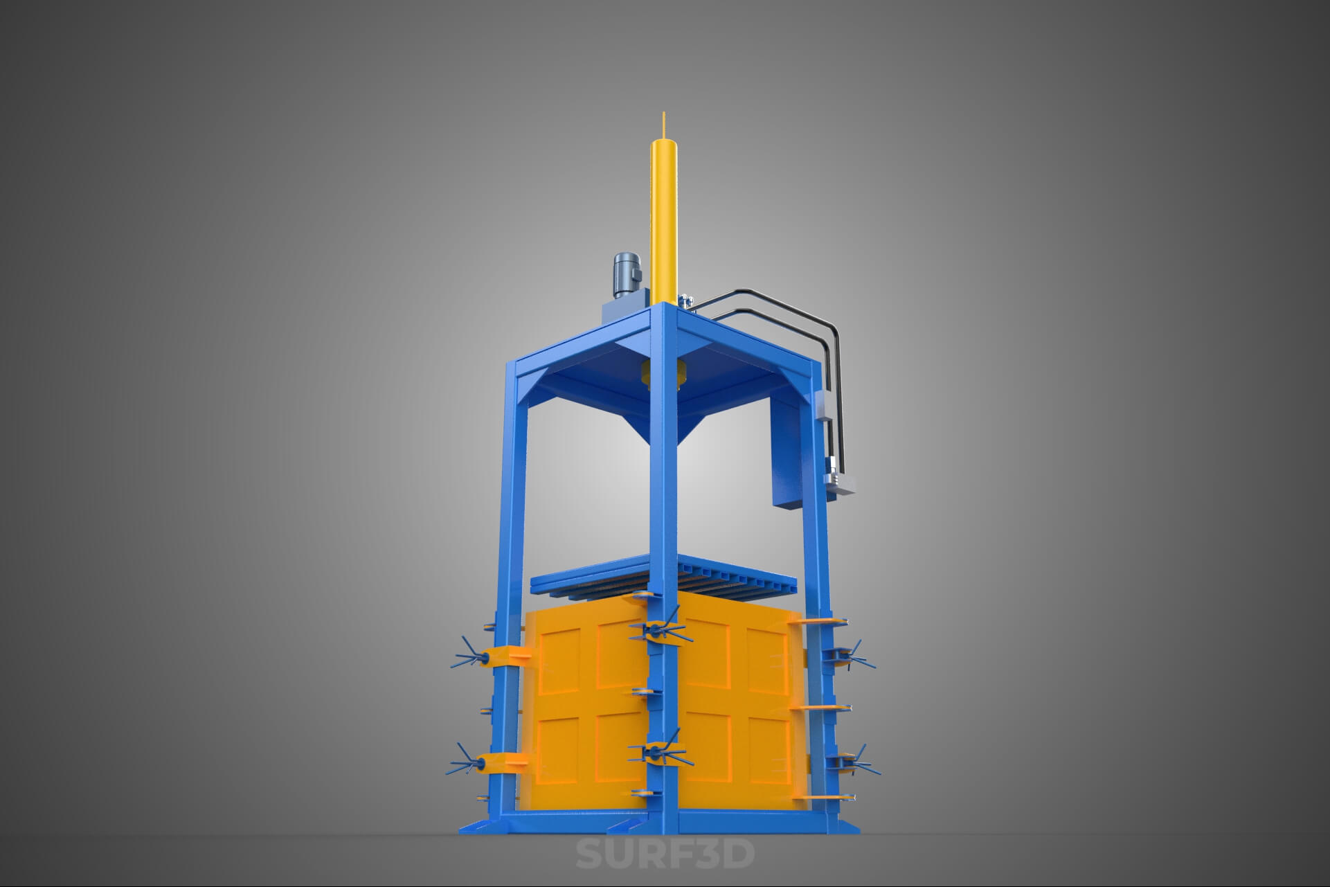 Baler Baling Hydraulic Press Compactor Machine Waste Recycle 3D Model