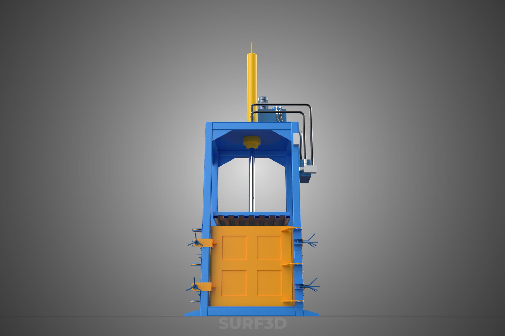 Baler Baling Hydraulic Press Compactor Machine Waste Recycle 3D Model